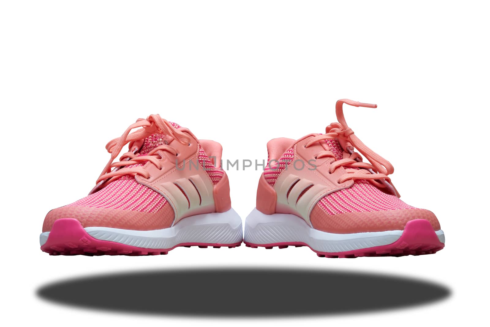 pink sport shoes on white isolated background
