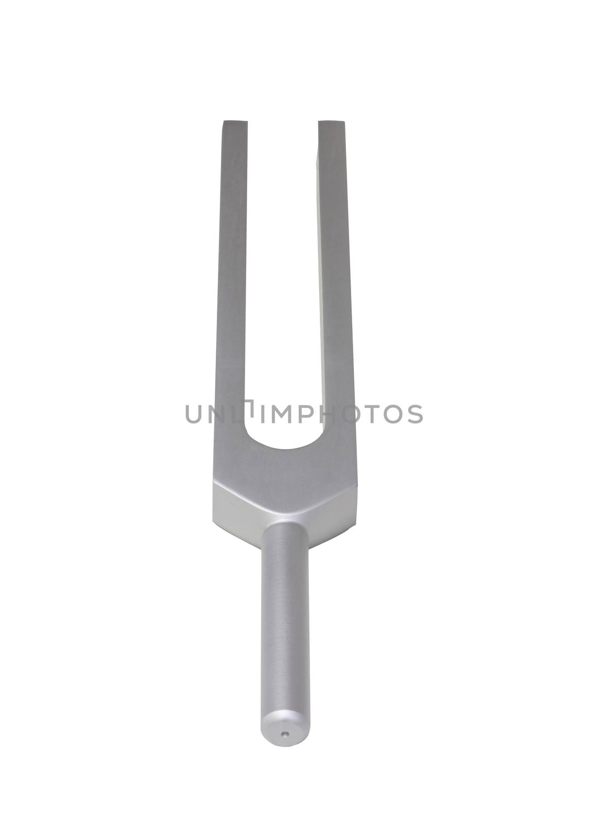 Tuning fork top view on isolated white background