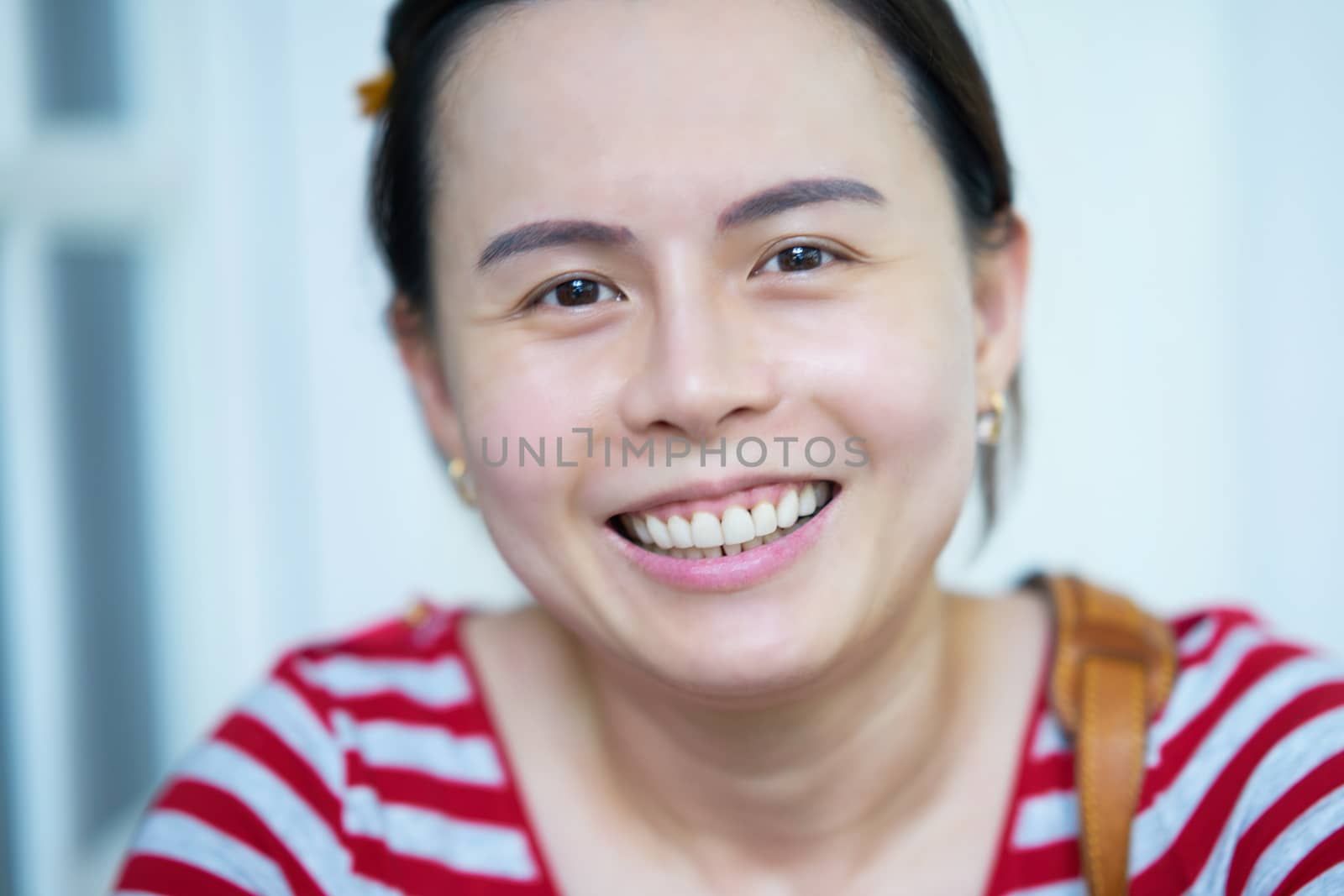 Woman smile in portrait tone and happy
