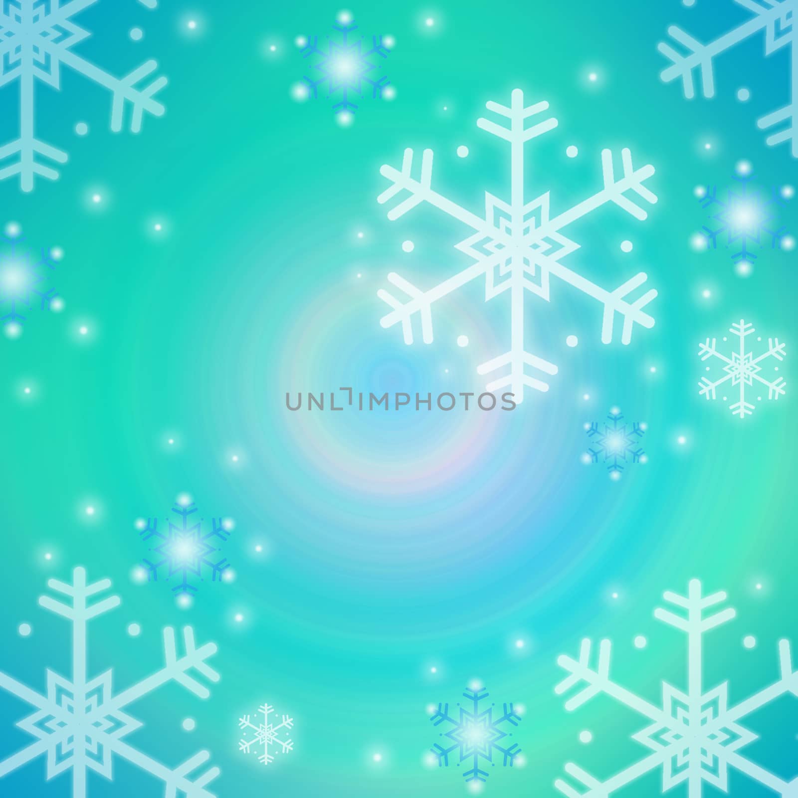 Multiple color Christmas Background and White and Blue Snowflakes. Christmas day concept.