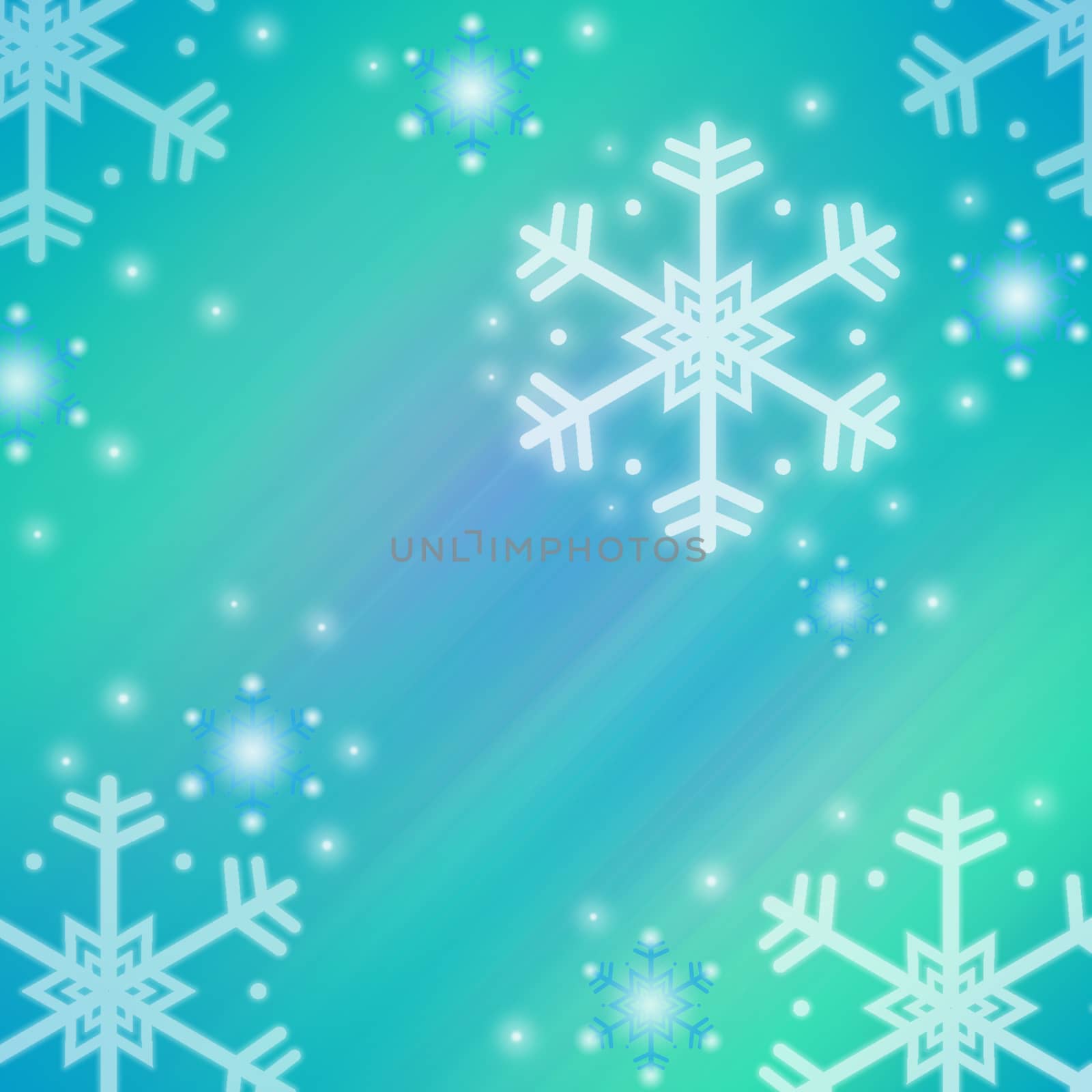 Multiple color Christmas Background and White and Blue Snowflakes. Christmas day concept.