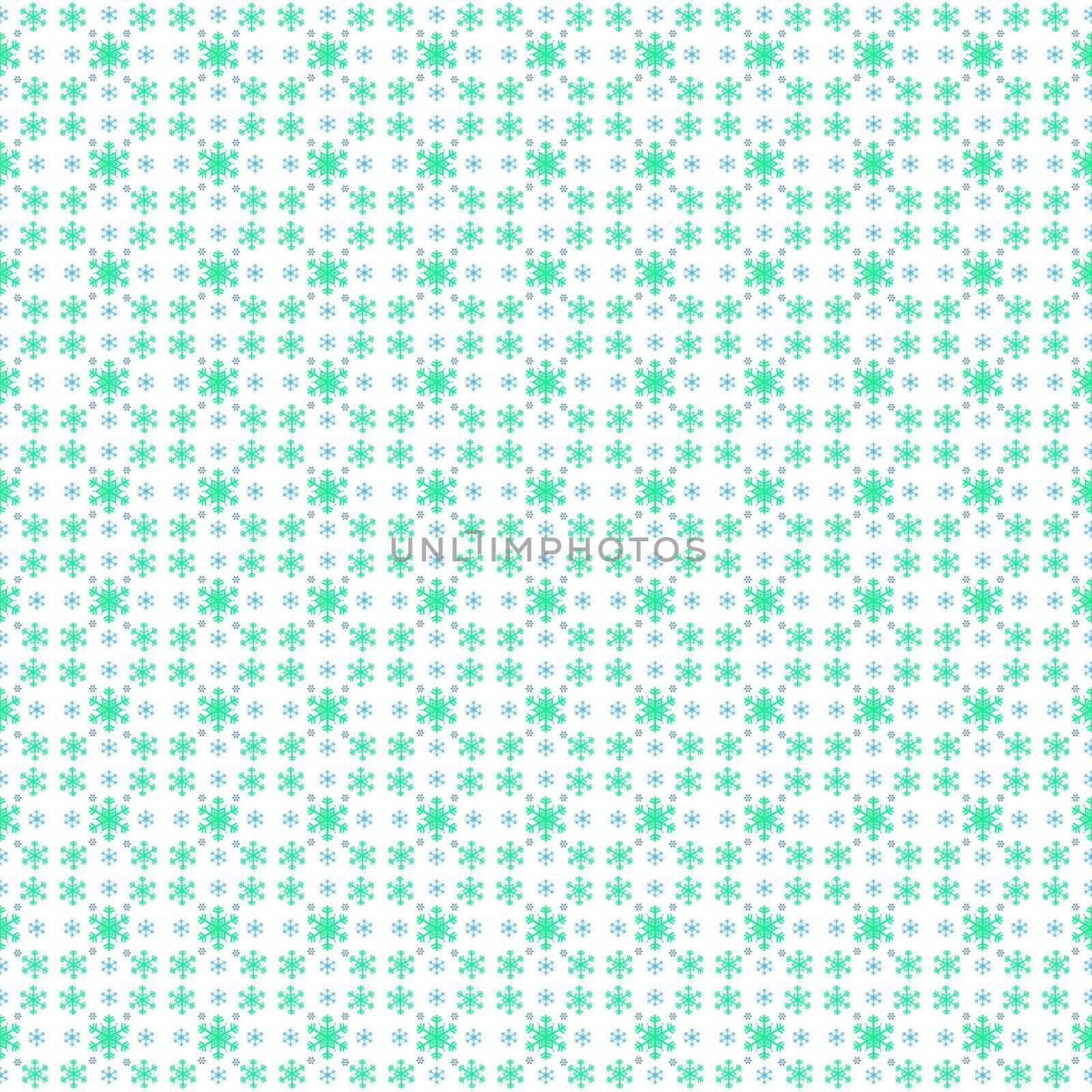 Seamless pattern of snowflake on white background. Plants seamle by Unimages2527