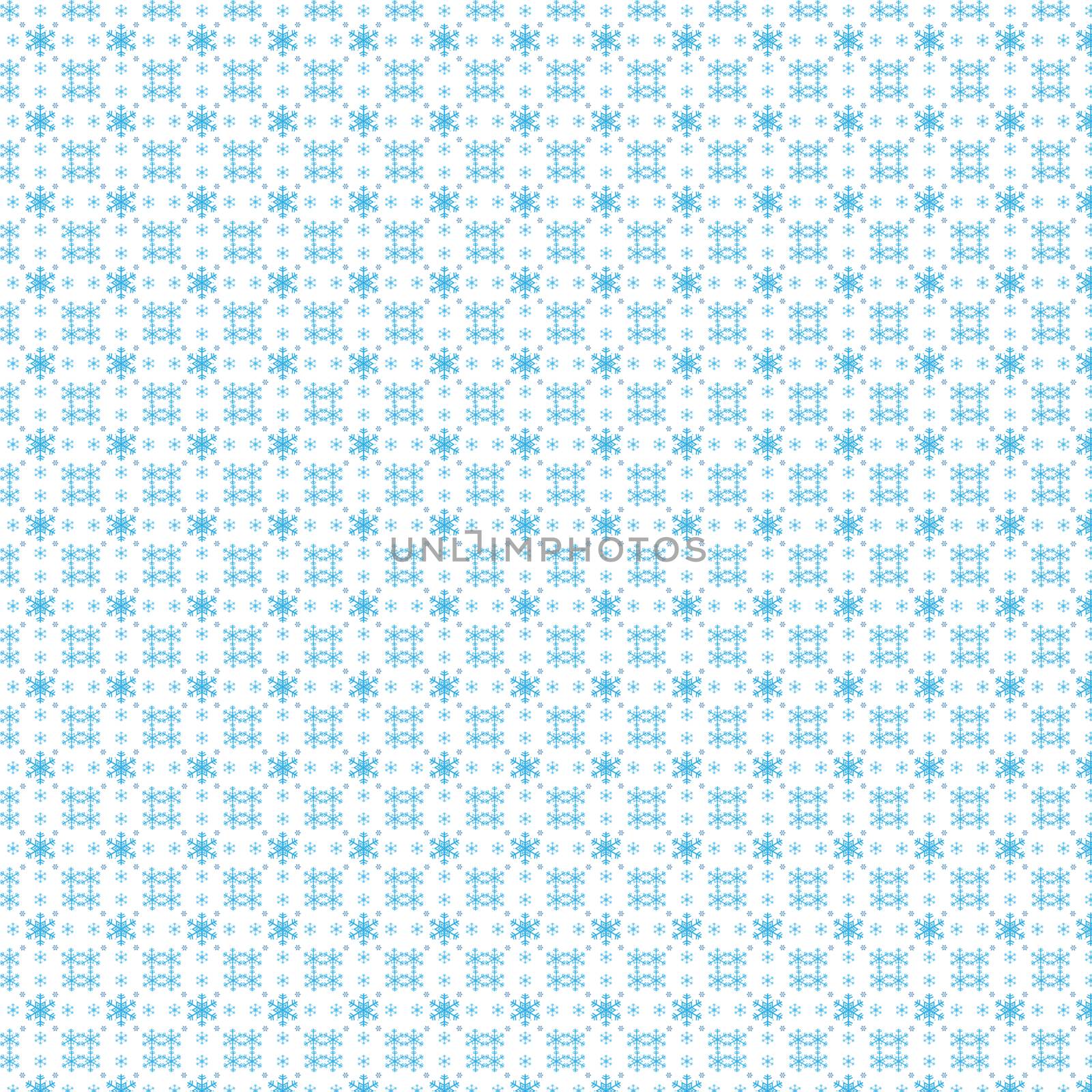 Seamless pattern of snowflake on white background. Plants seamle by Unimages2527