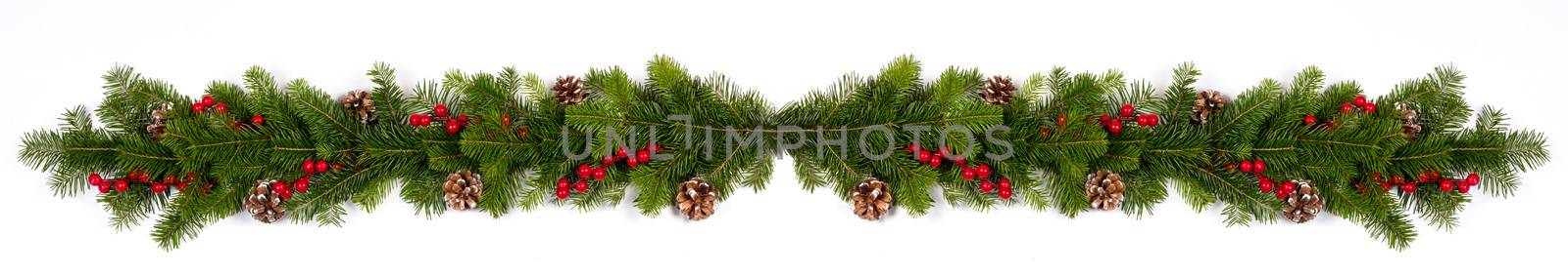 Christmas fir decoration on white by Yellowj