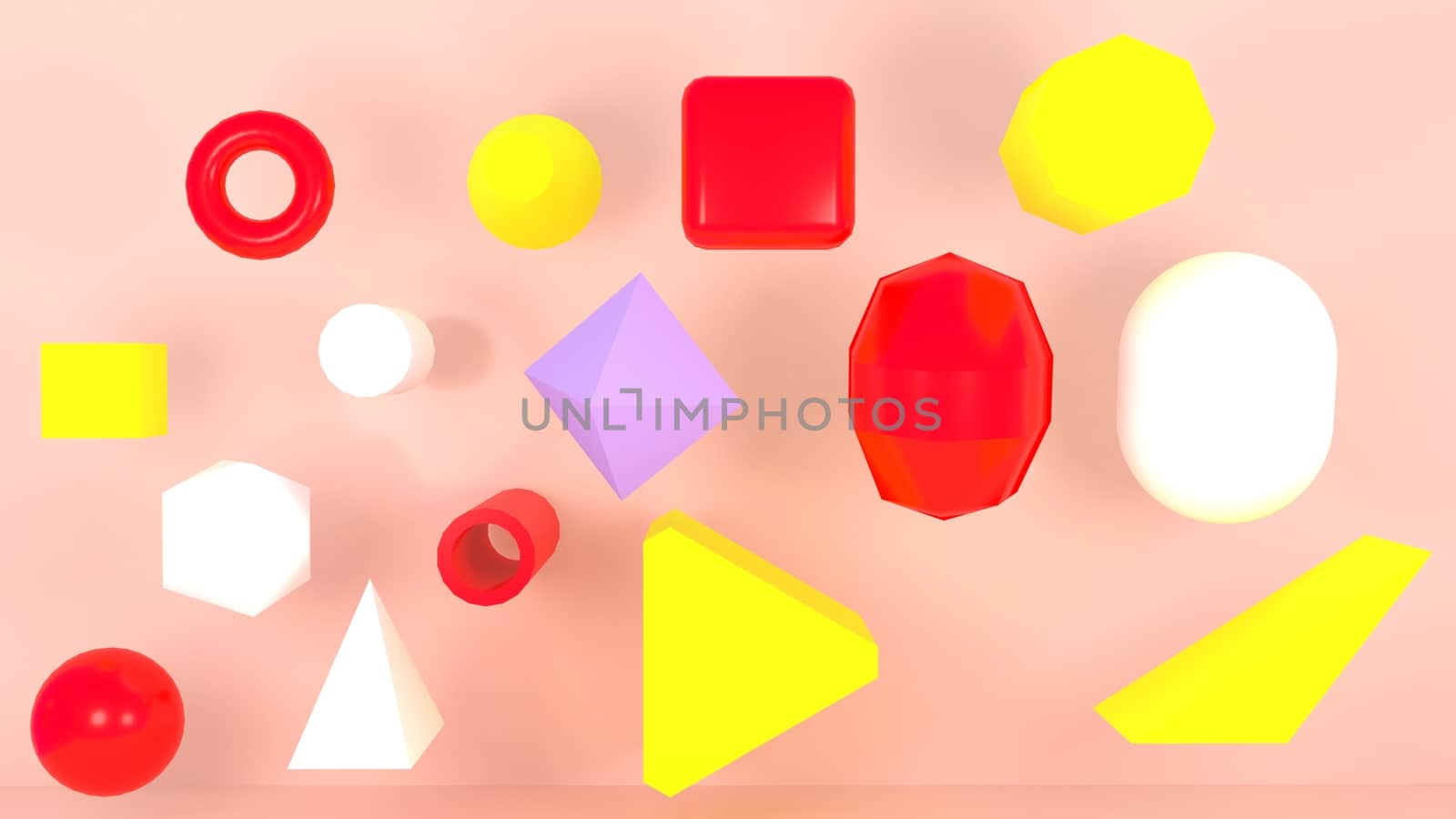 geometric abstract background with colourful 3d rendering image