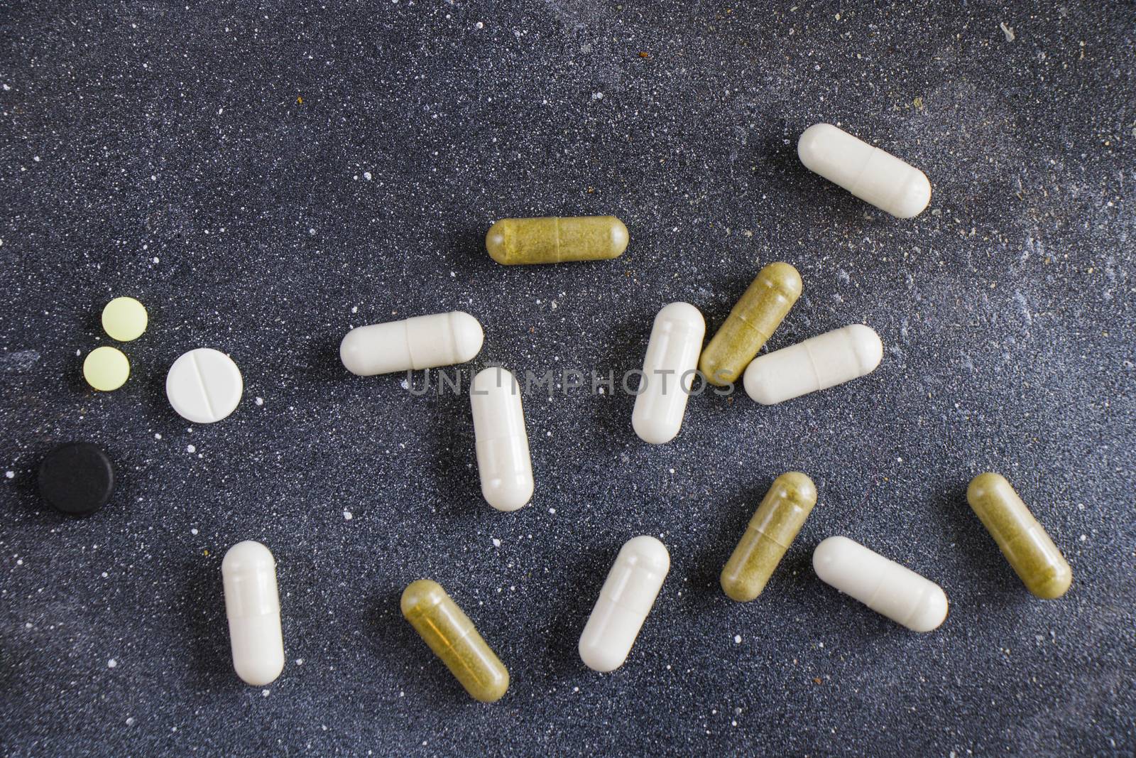 Medicine and drugs, antibiotics and corona virus protection, viruses, ill, and drug capsules by Taidundua