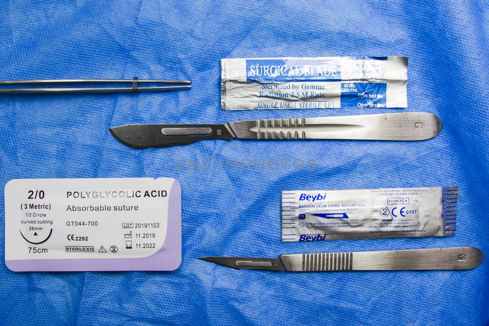 Tbilisi, Georgia - July 22, 2020: Dissection Kit - Premium Quality Stainless Steel Tools for Medical Students of Anatomy, Biology, Veterinary, Marine Biology with Scalpel Blades Included for Dissecting Frogs
