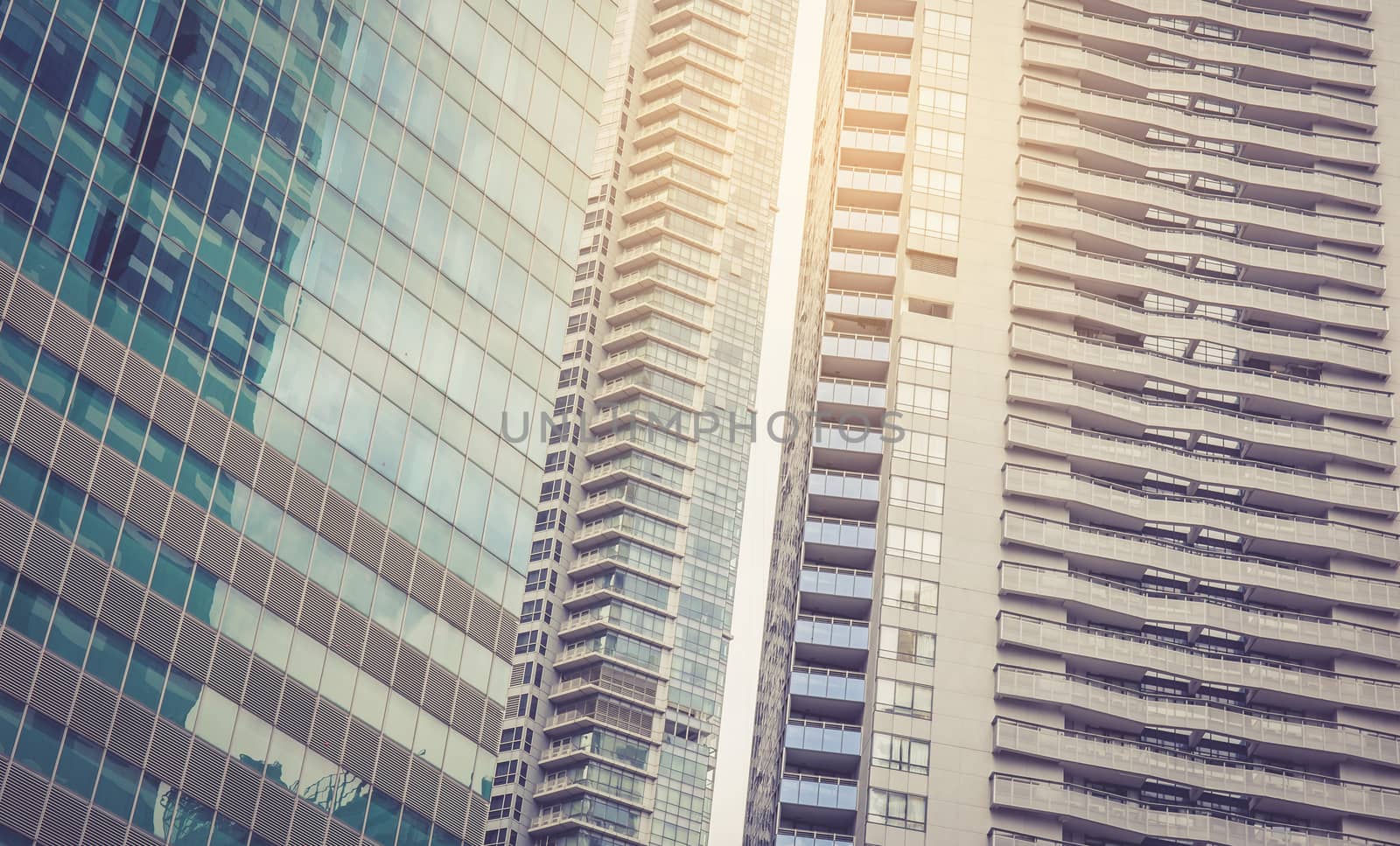 Modern business skyscrapers with high buildings, architecture to the sky, business concept.