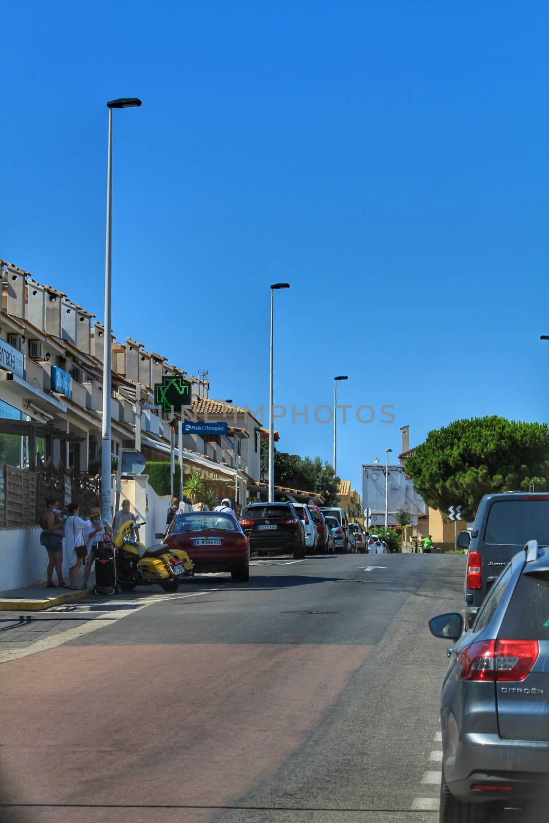 Alicante, Spain- July 28, 2020:Gran Alacant Urbanization in the coast of Alicante in summer