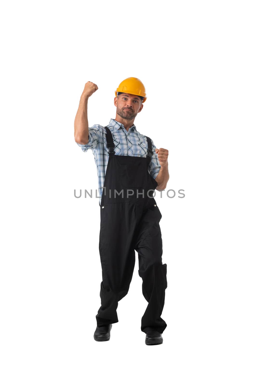 Contractor worker holding fists by ALotOfPeople