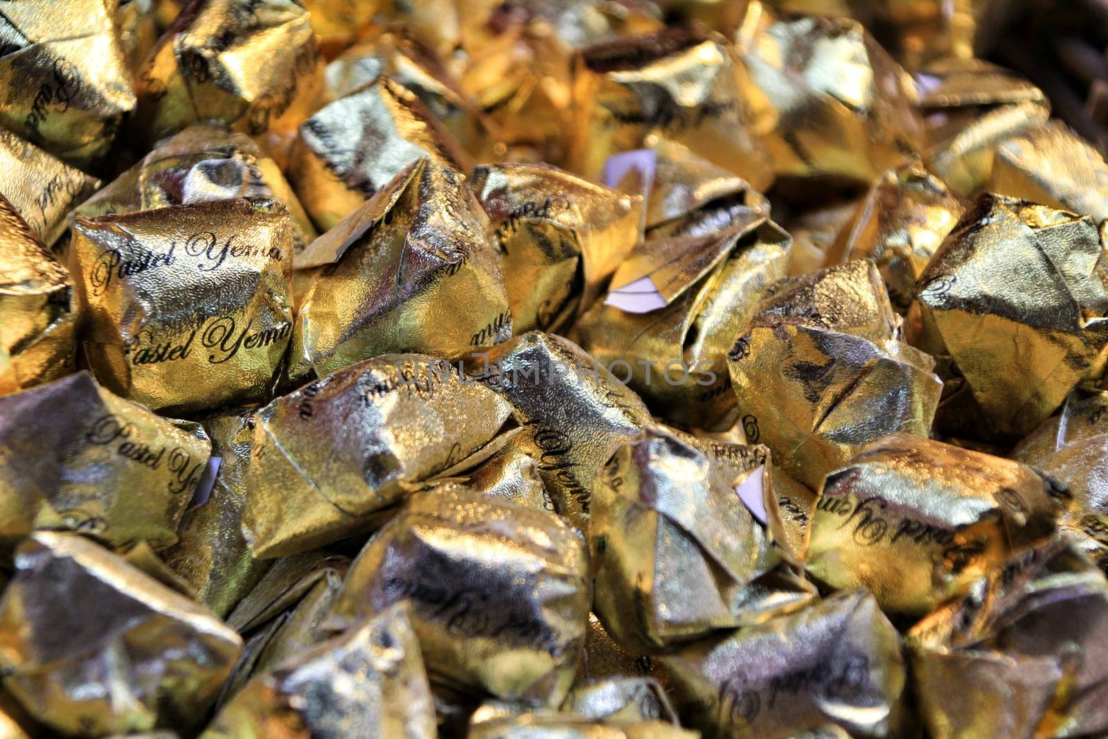 Jijona, Alicante, Spain- December 9, 2018: Nougat and other sweet Christmas crafts of the Jijona Fair