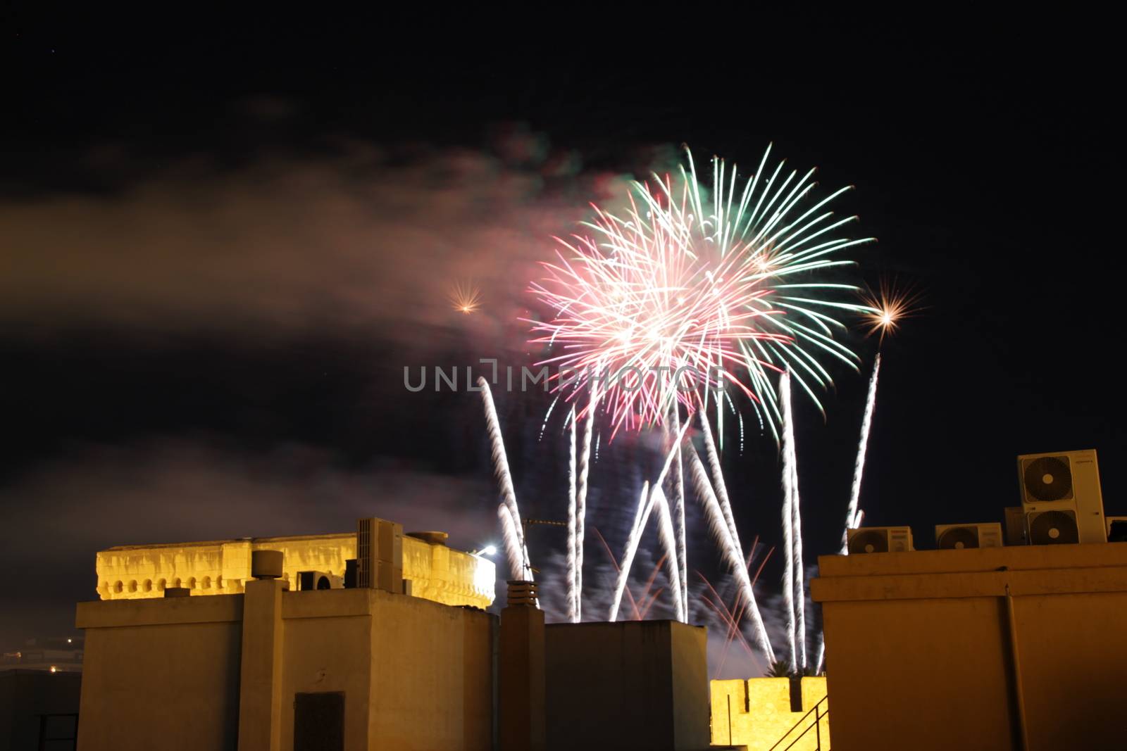 Fireworks in Elche, Spain, for the festivities in August