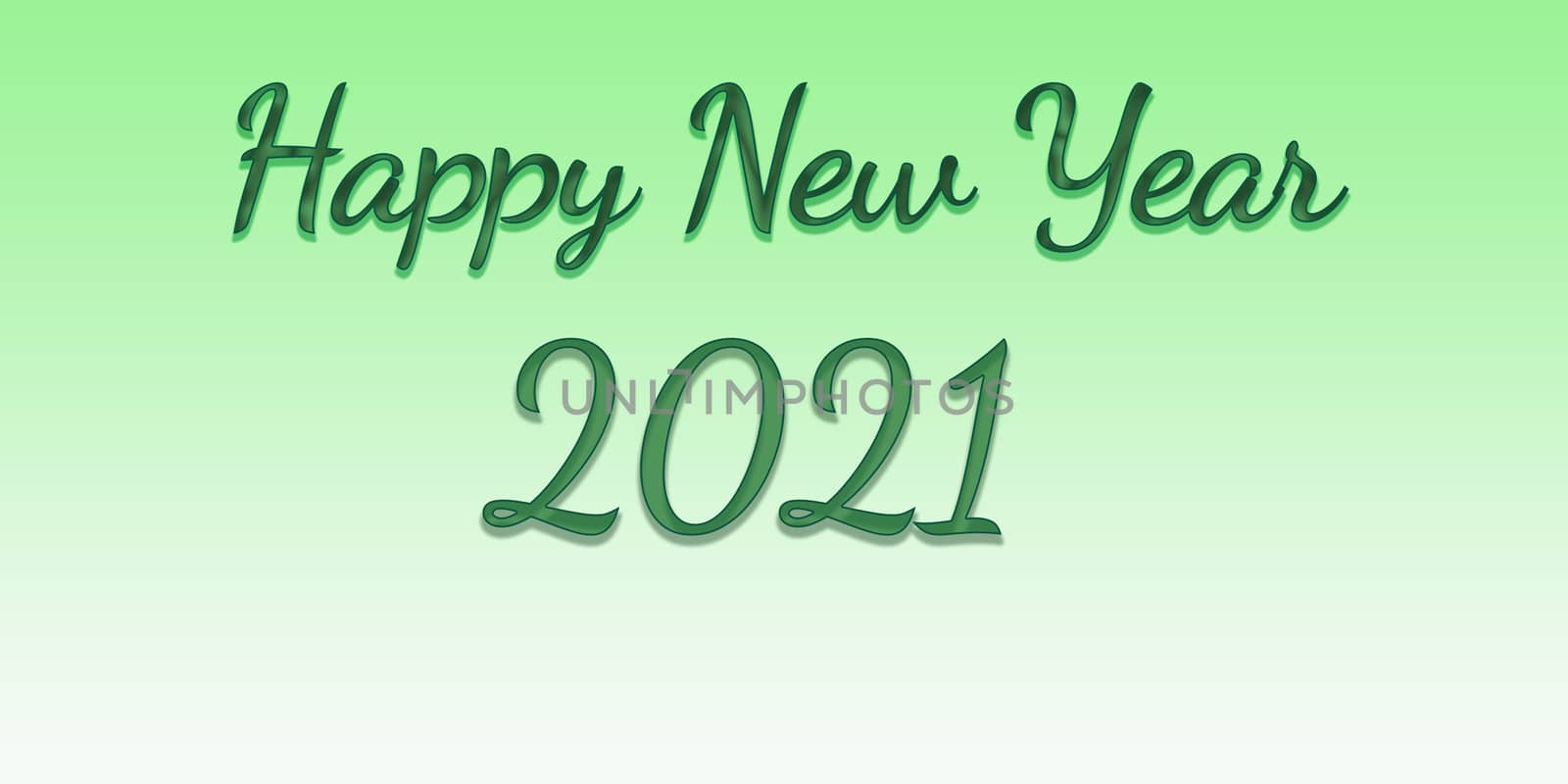 Happy New Year 2021, green color font. High quality photo