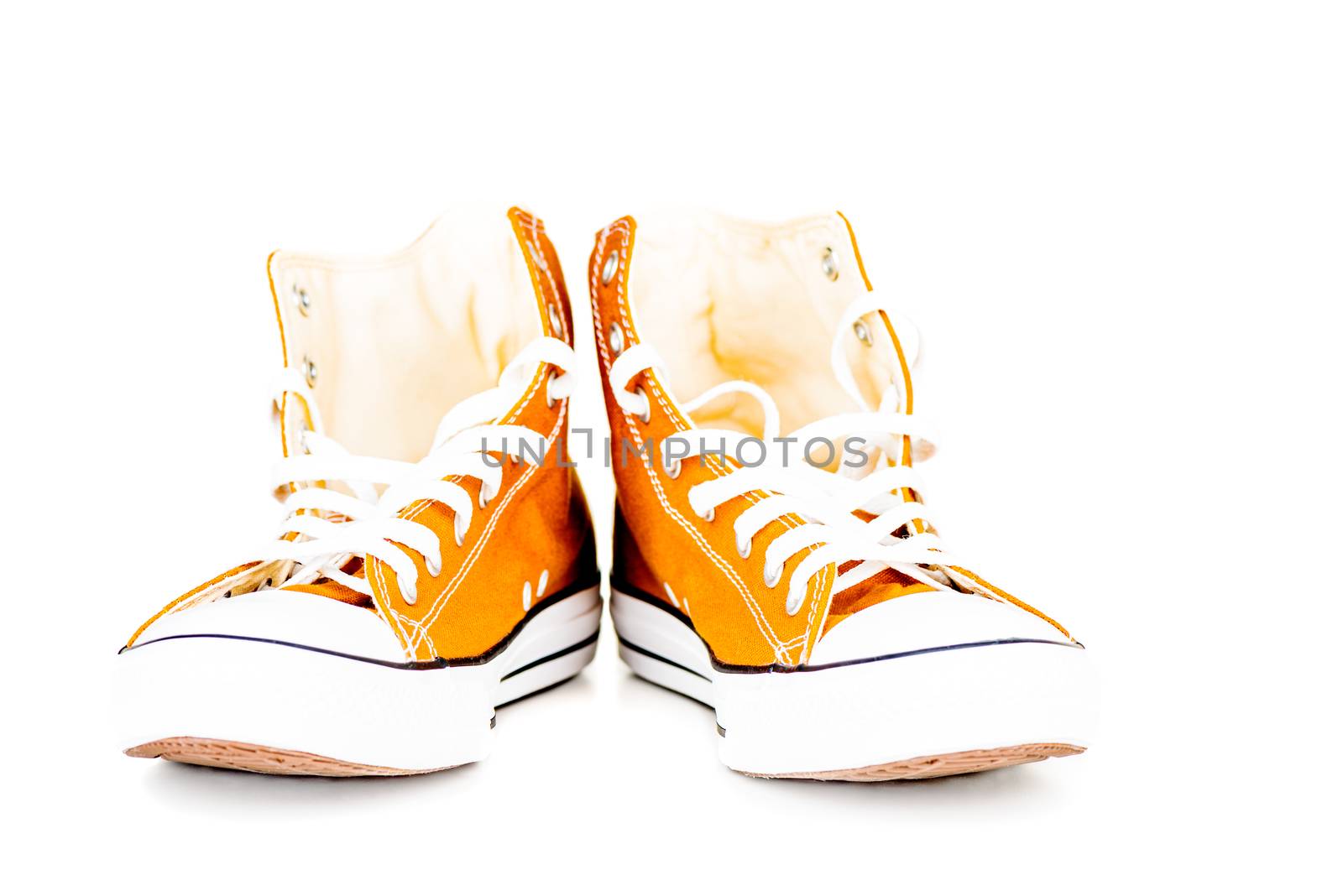 Pair of sports shoes isolated on white background