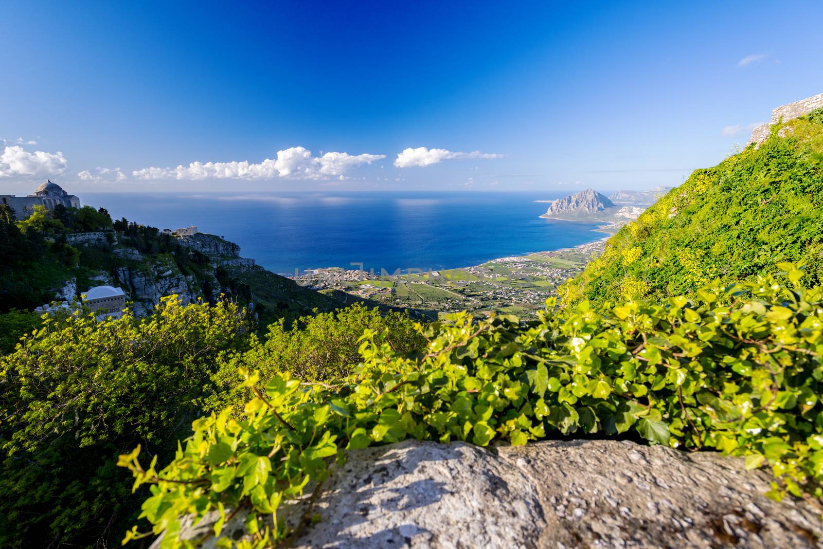 Aerial view on Sicilian valley