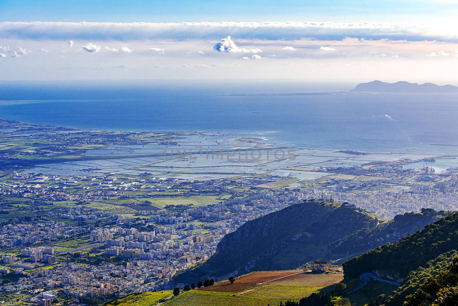 Aerial view on Sicilian valley