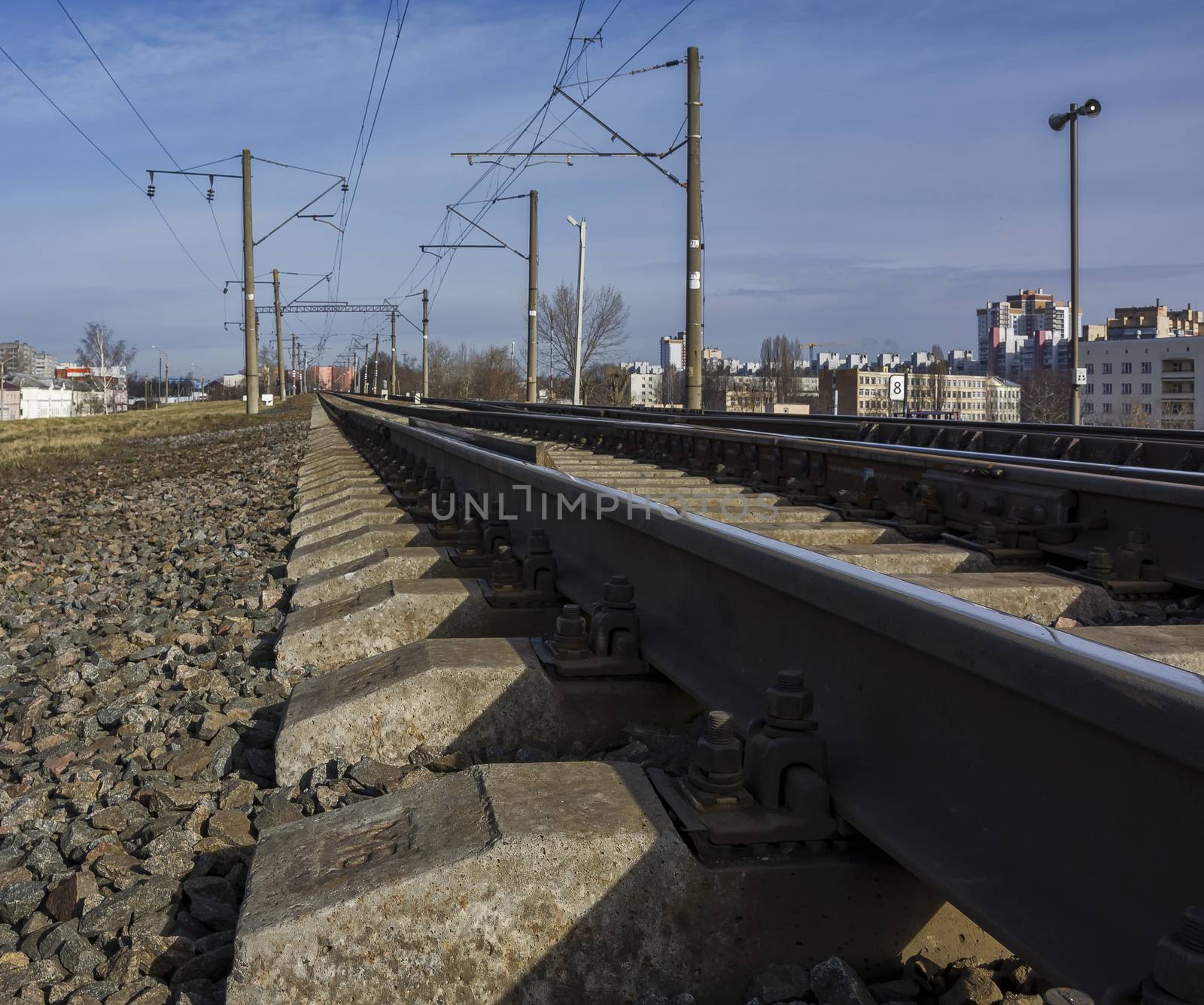 Two branches of electrified railway for the movement of trains w by Grommik