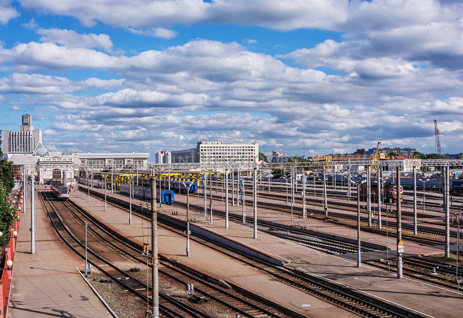 Belarus, Minsk - 08/15/2016: The railway station of the Minsk-Passazhirsky station (Belarus, Minsk)