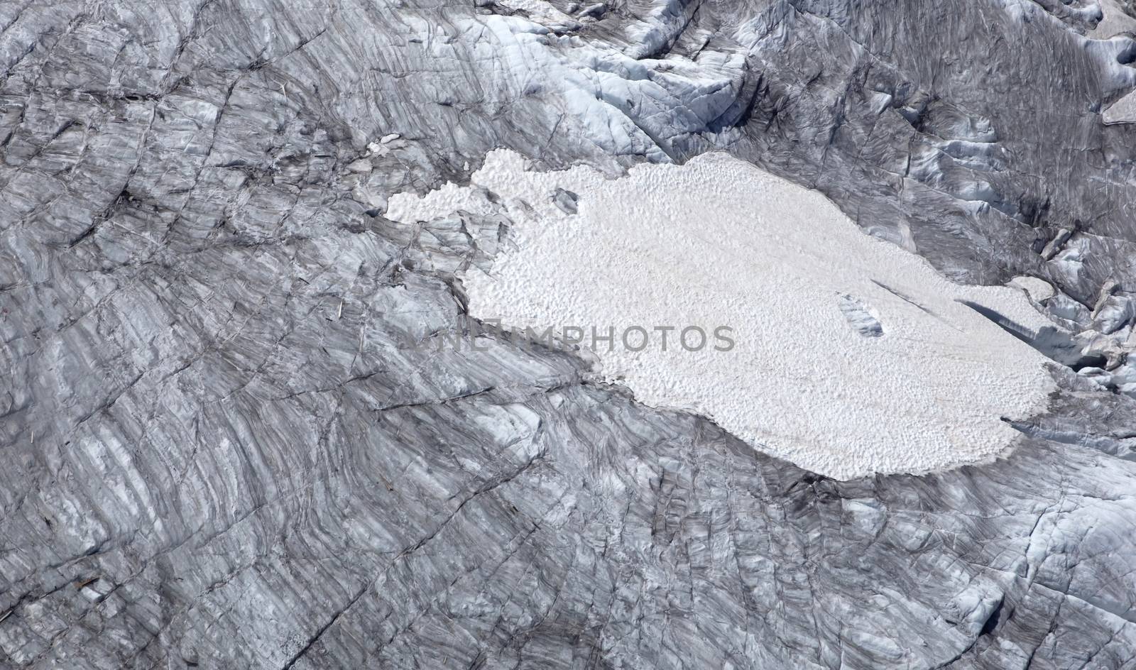 Closeup of a glacier in the Alps