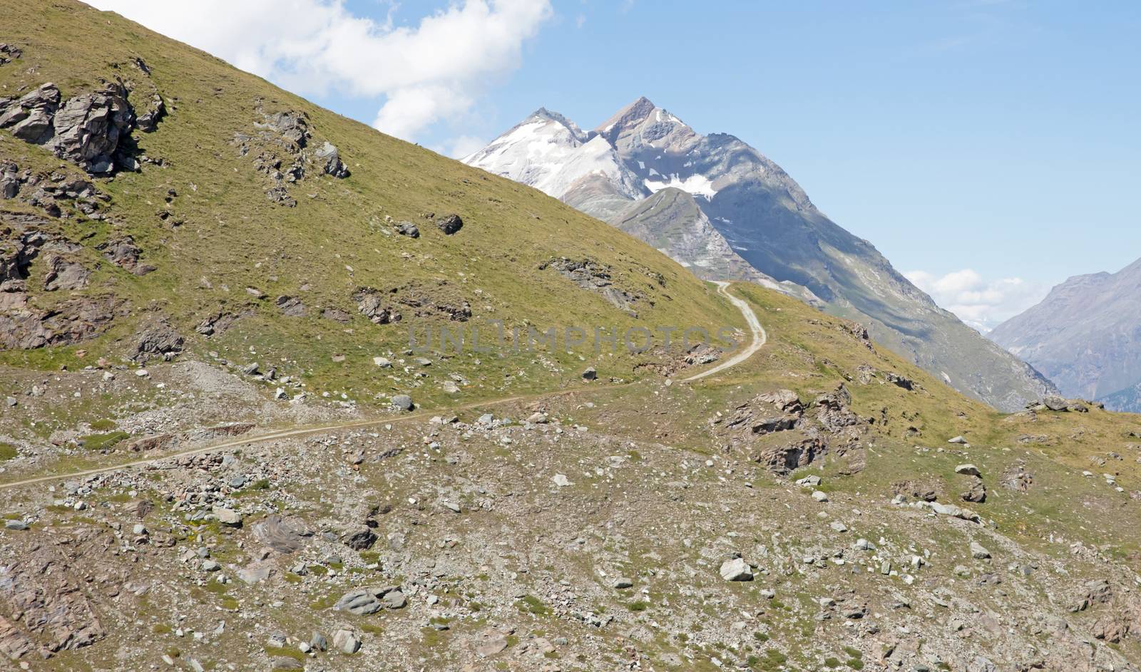 Surroundings at Zermatt, Switzerland, mountains, rivers and snow