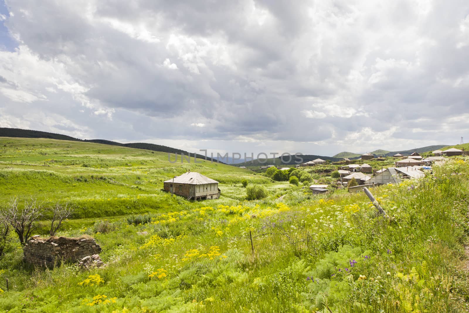 Amazing and beautiful mountain range landscape, peak and hill in Georgia.