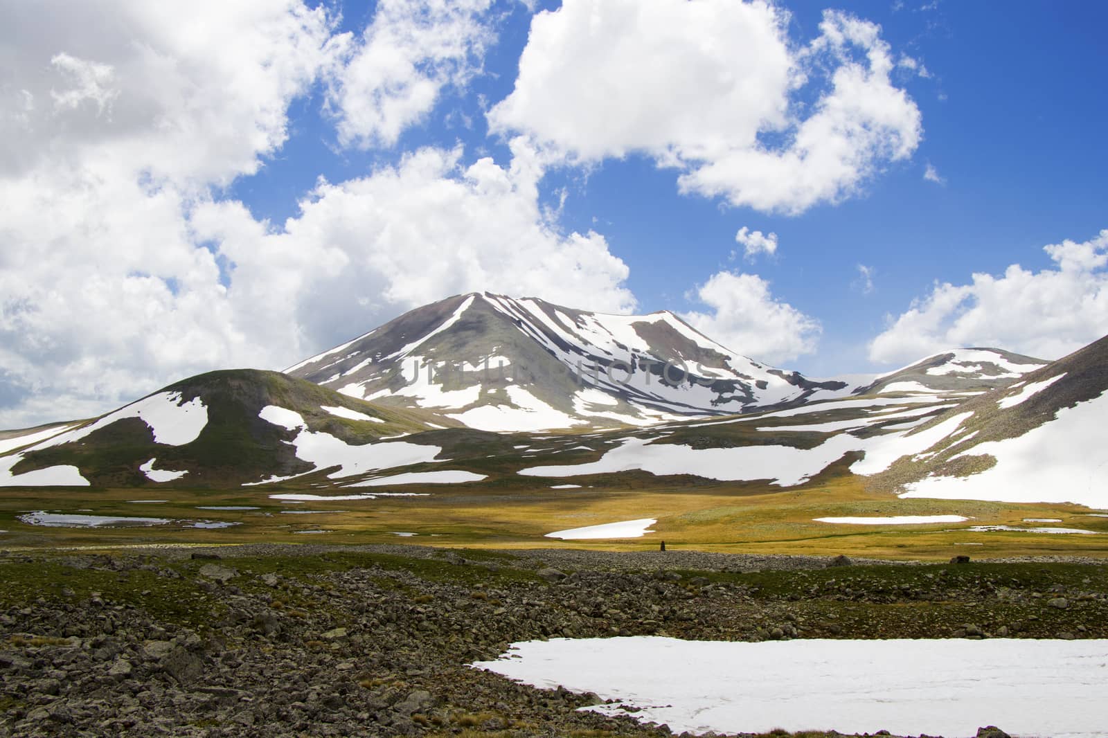 Amazing and beautiful mountain range landscape, snow ,peak and hill. by Taidundua