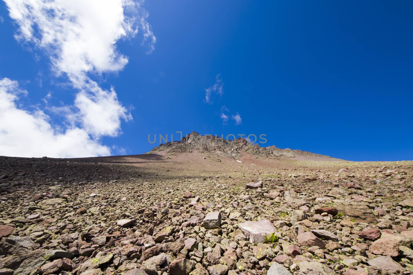 Mountains landscape and view of caucasian mountain range Khazbegi, Georgia