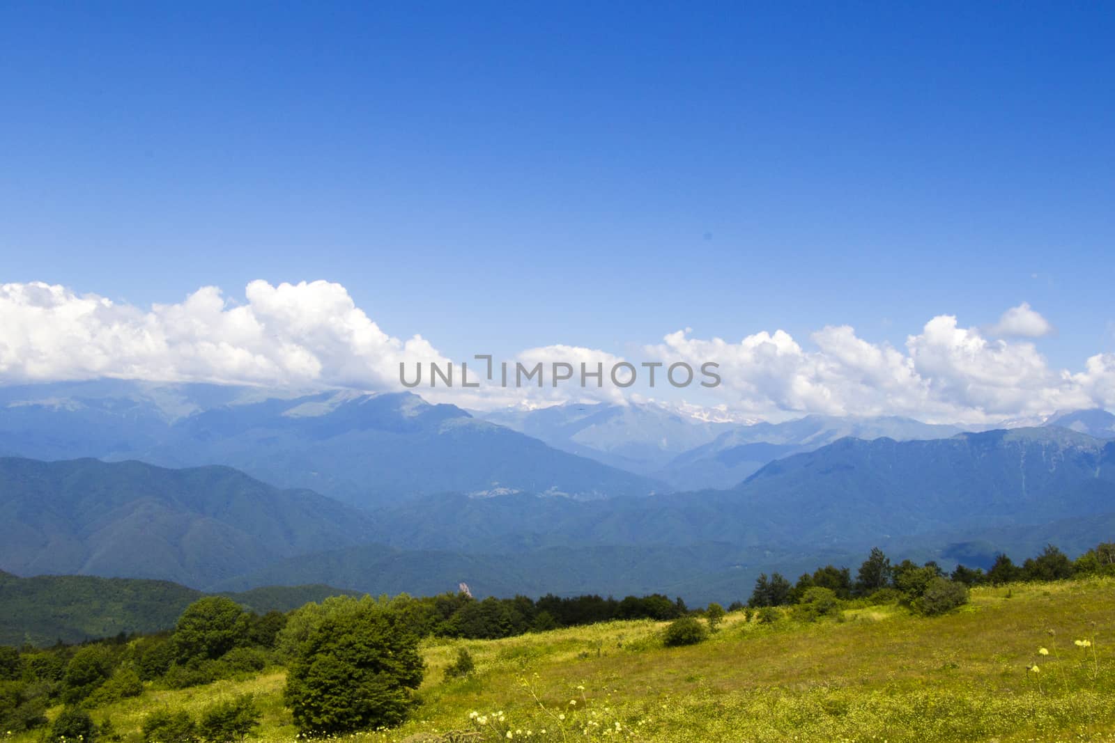 Mountains landscape and view in Racha, Georgia by Taidundua