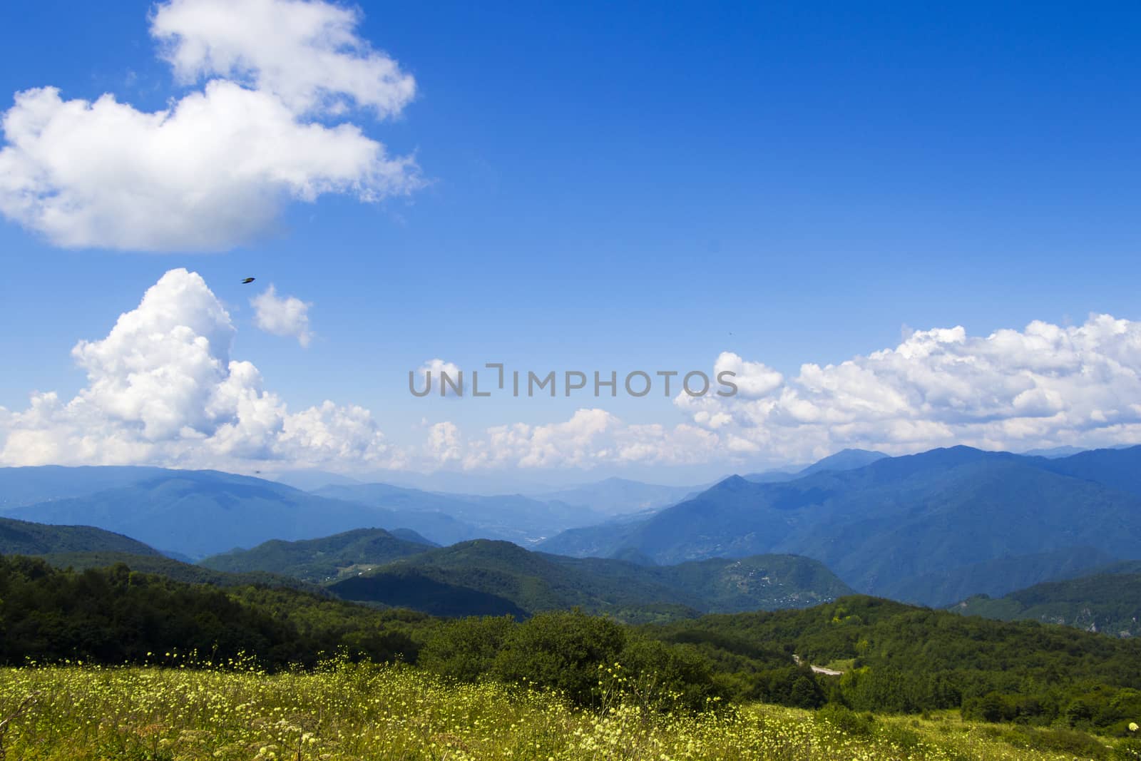 Mountains landscape and view in Racha, Georgia by Taidundua