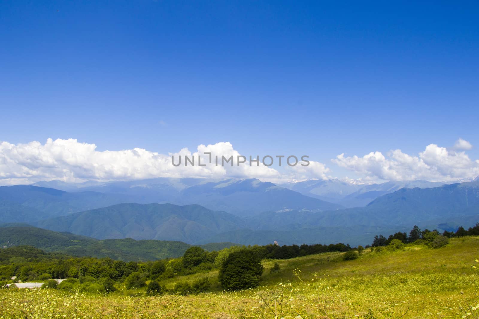 Mountains landscape and view in Racha, Georgia by Taidundua