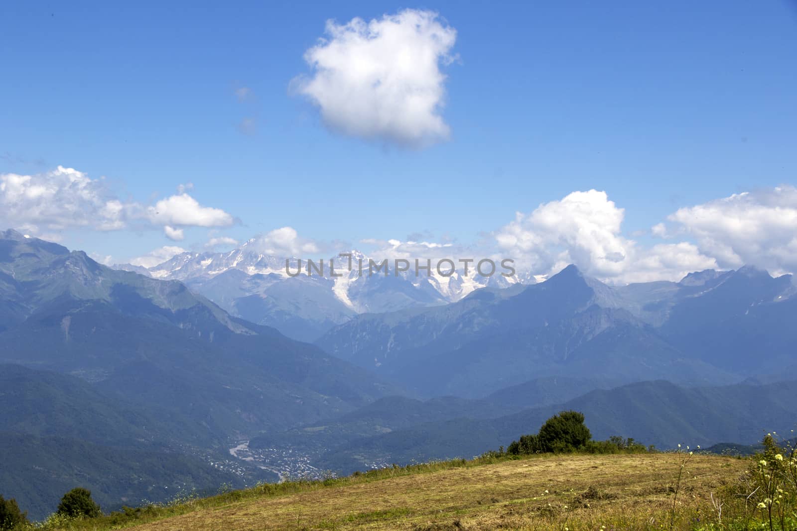 Mountains landscape and view in Racha, Georgia by Taidundua