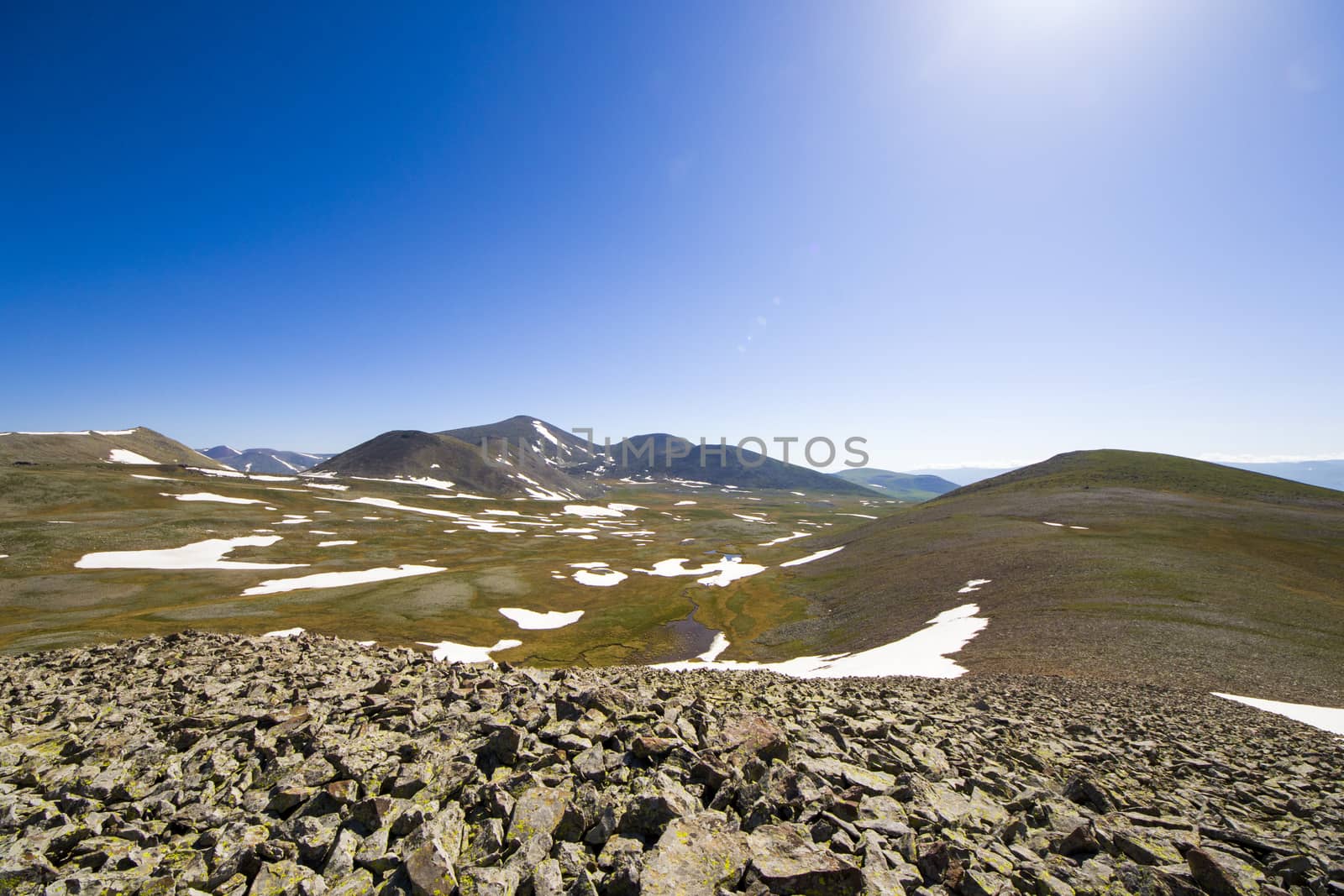 Mountain landscape and view of mountain range in Javakheti, Georgia