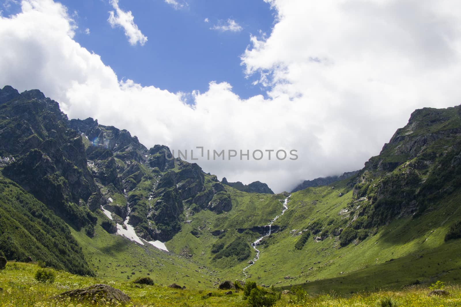 Mountains landscape and view in Svaneti, Georgia by Taidundua