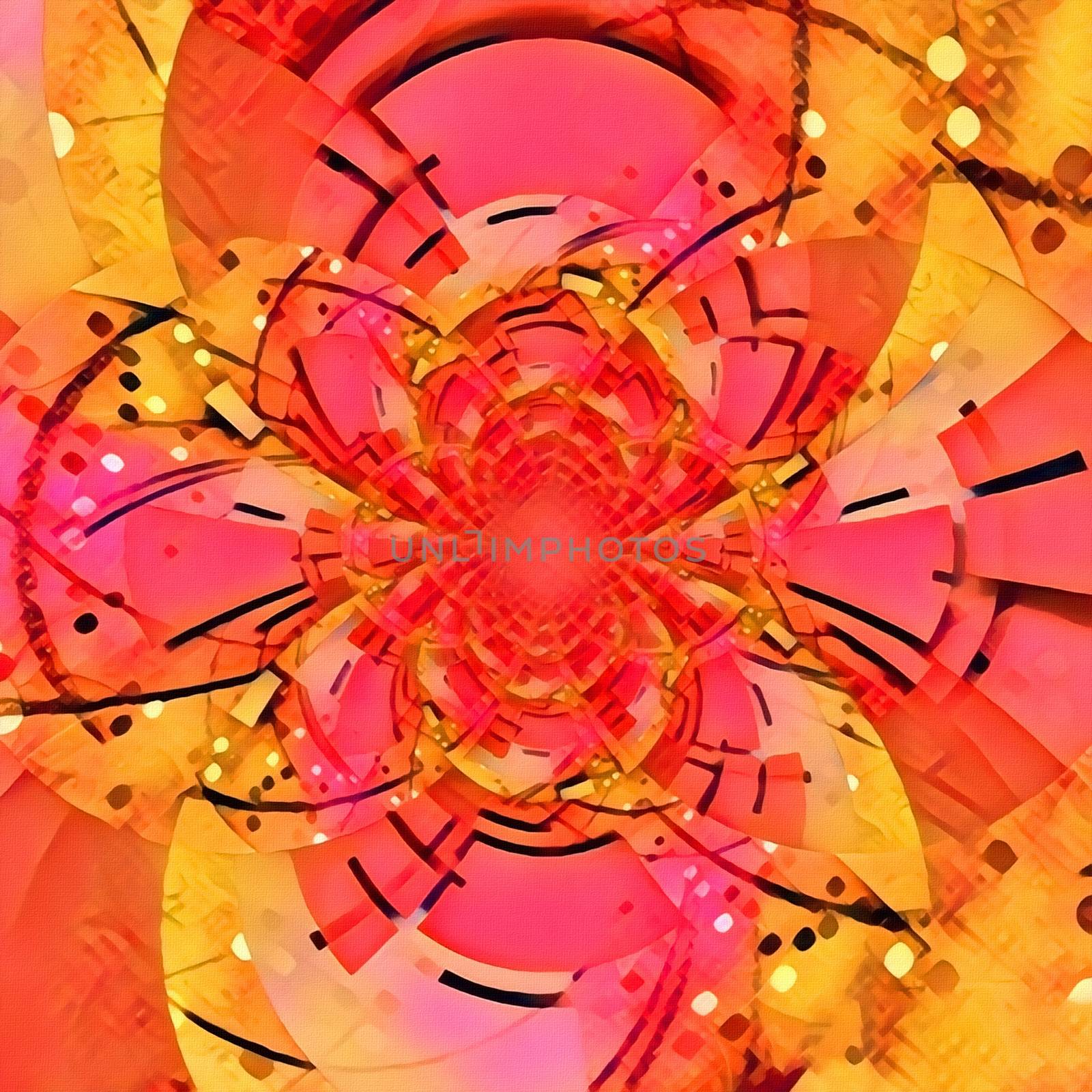Abstract circles. Colorful Fractal. 3D rendering