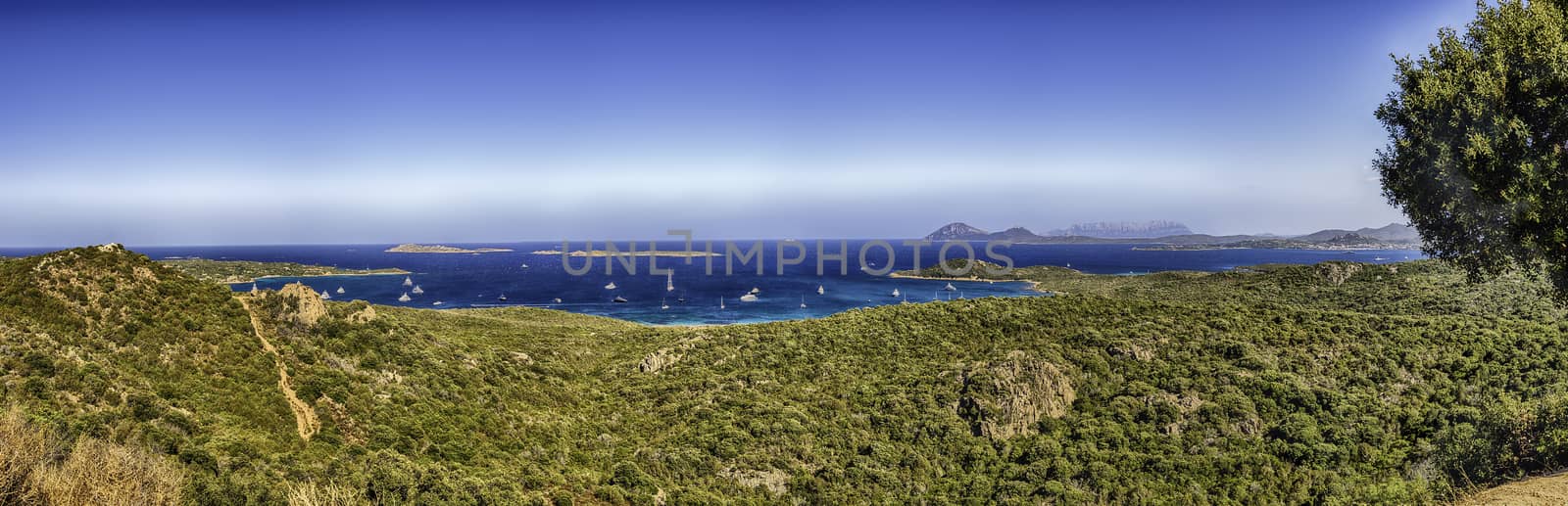 Panoramic view in Costa Smeralda, Sardinia, Italy by marcorubino