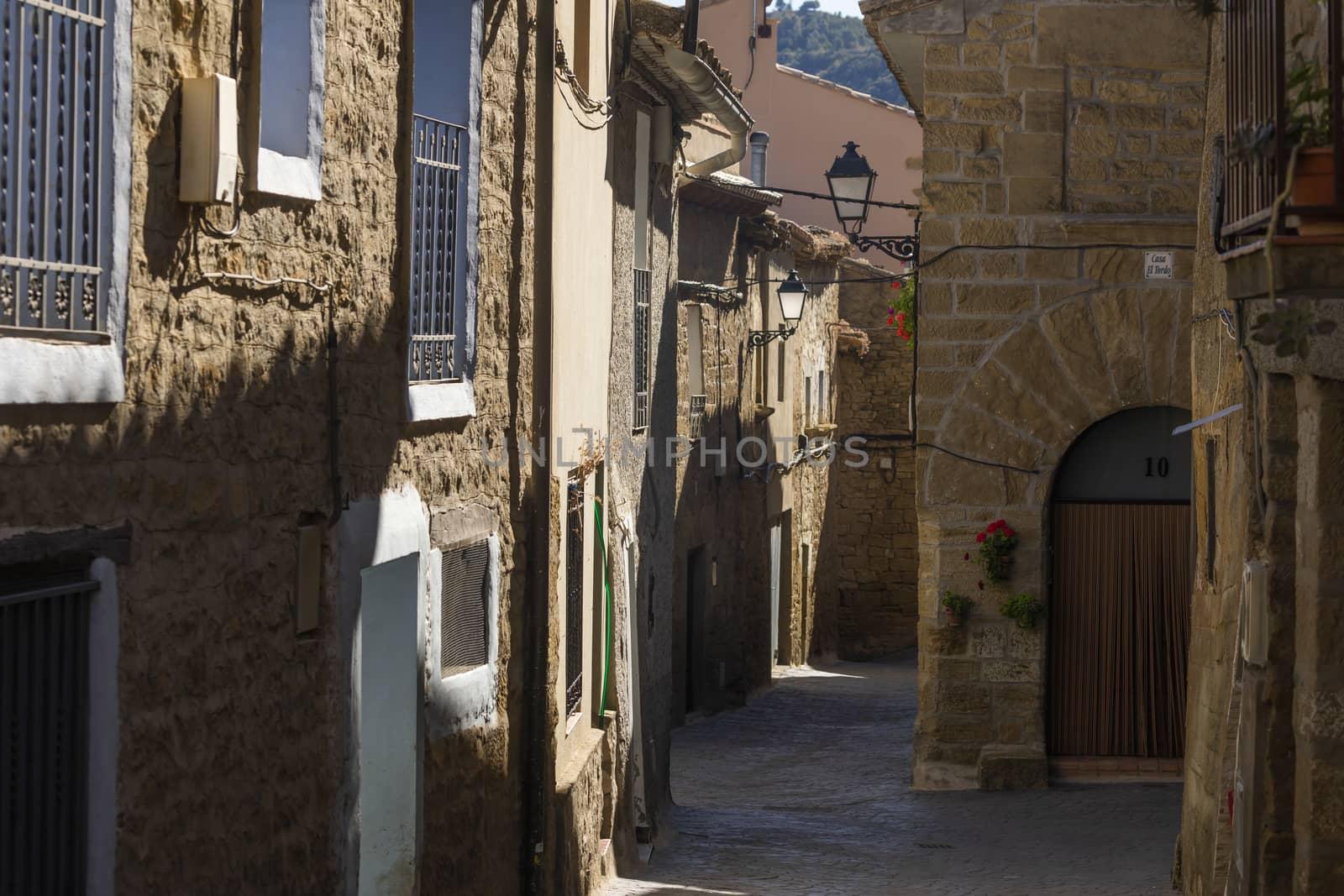 Picturesque streets in the small town of Ores, Aragon, Spain by alvarobueno