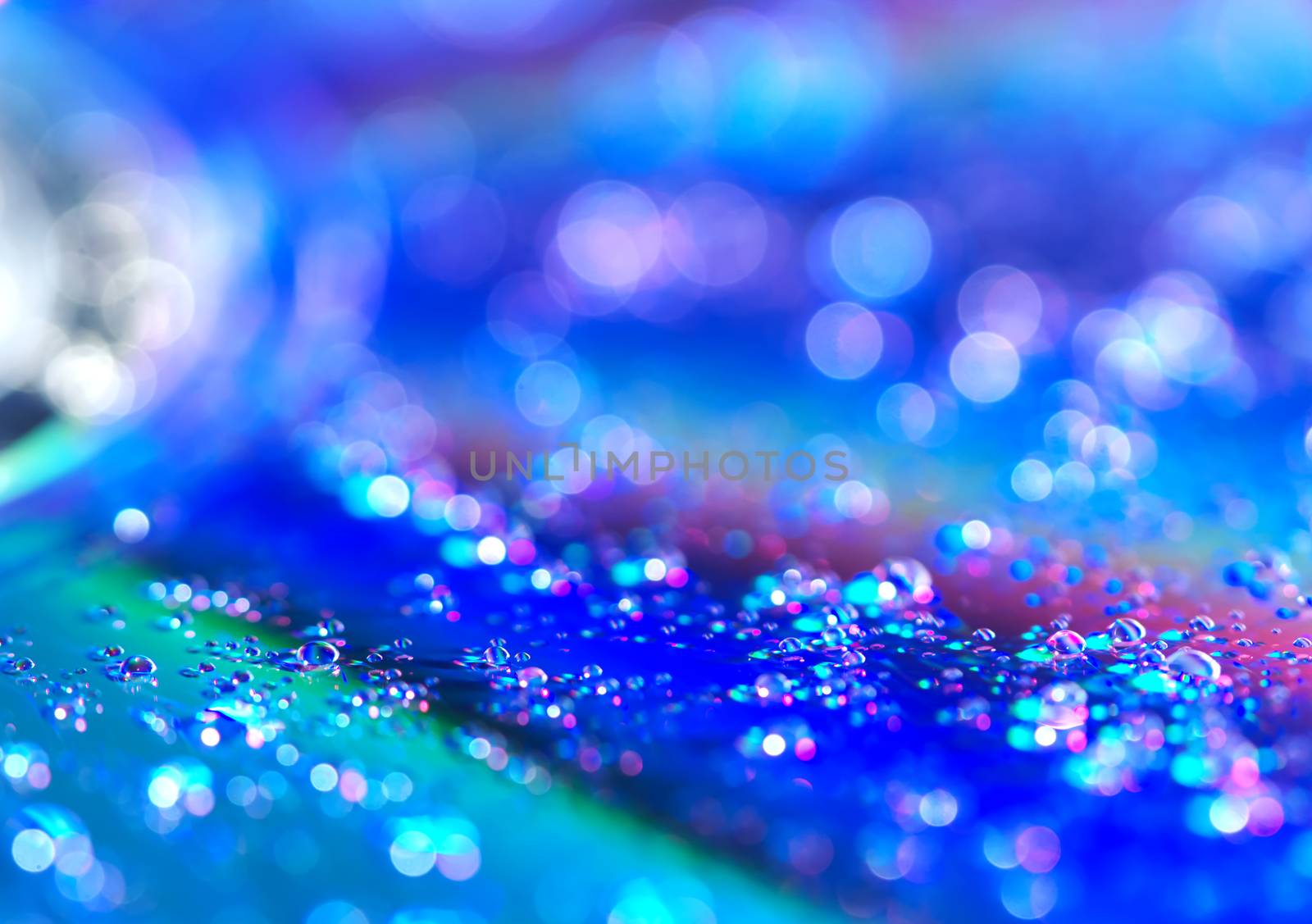 Abstract water drop bokeh on platter colorful fresh beautiful us by noppha80