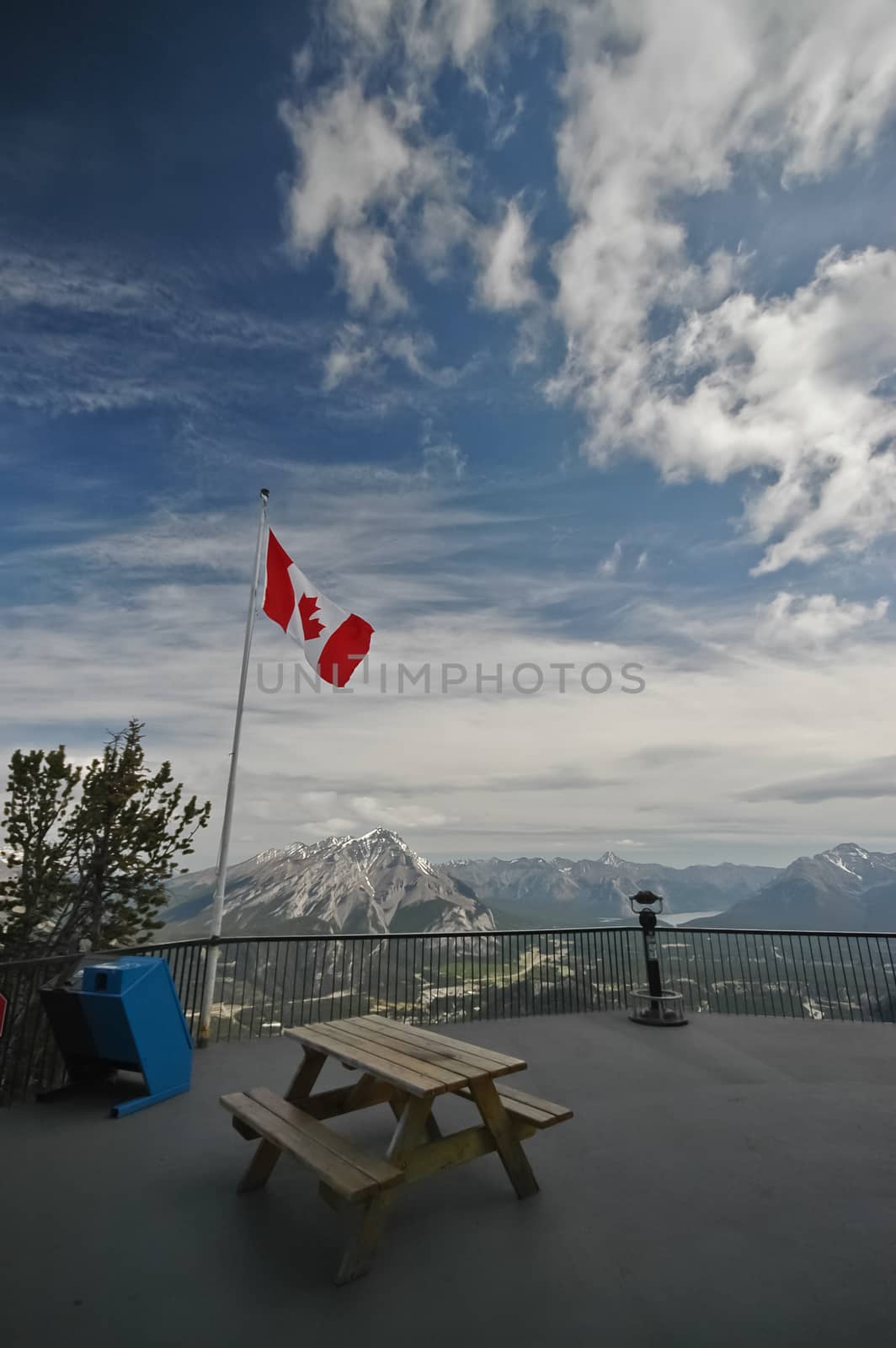 a bench at the peak