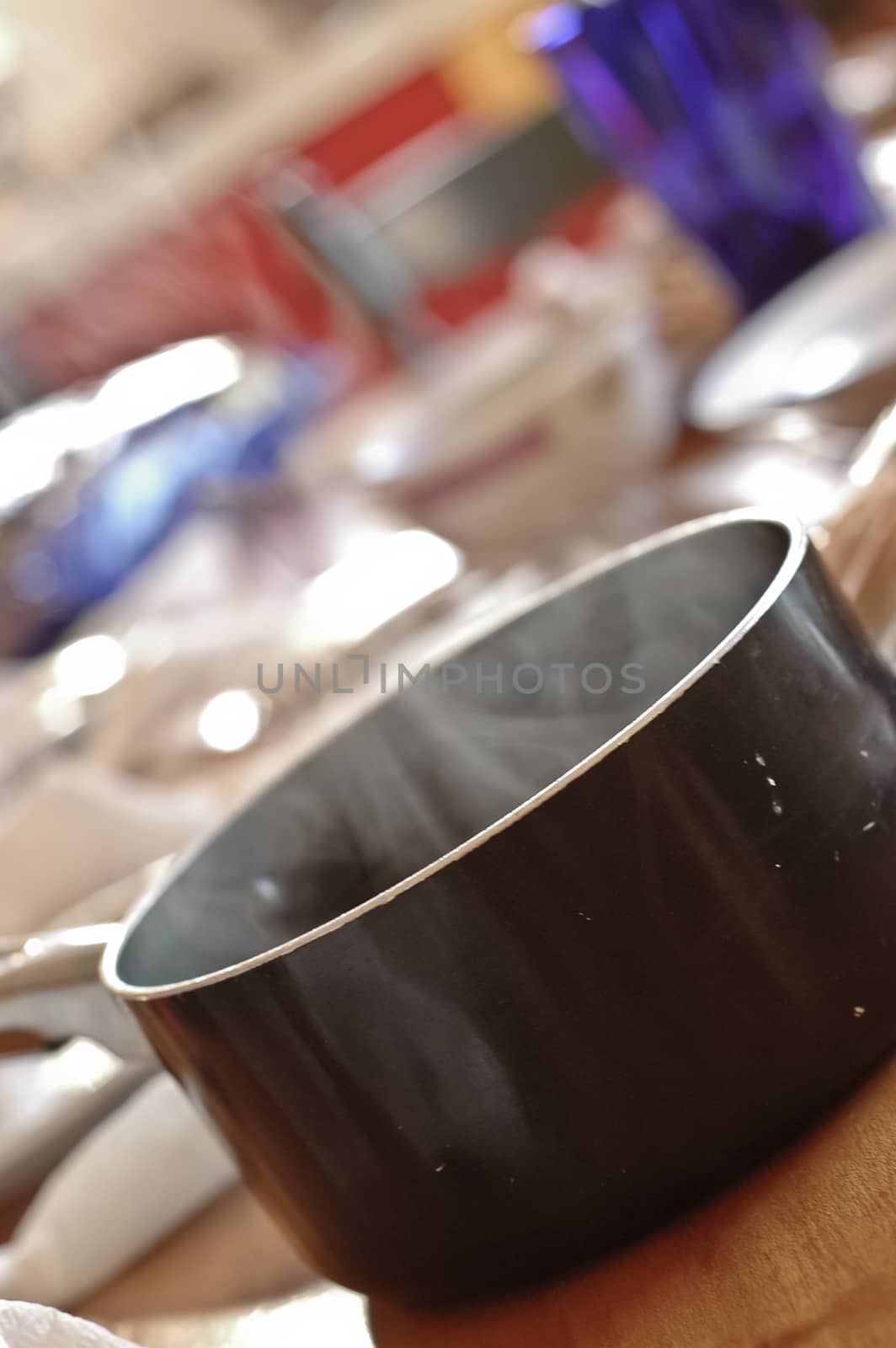 boiled soup in a saucepan