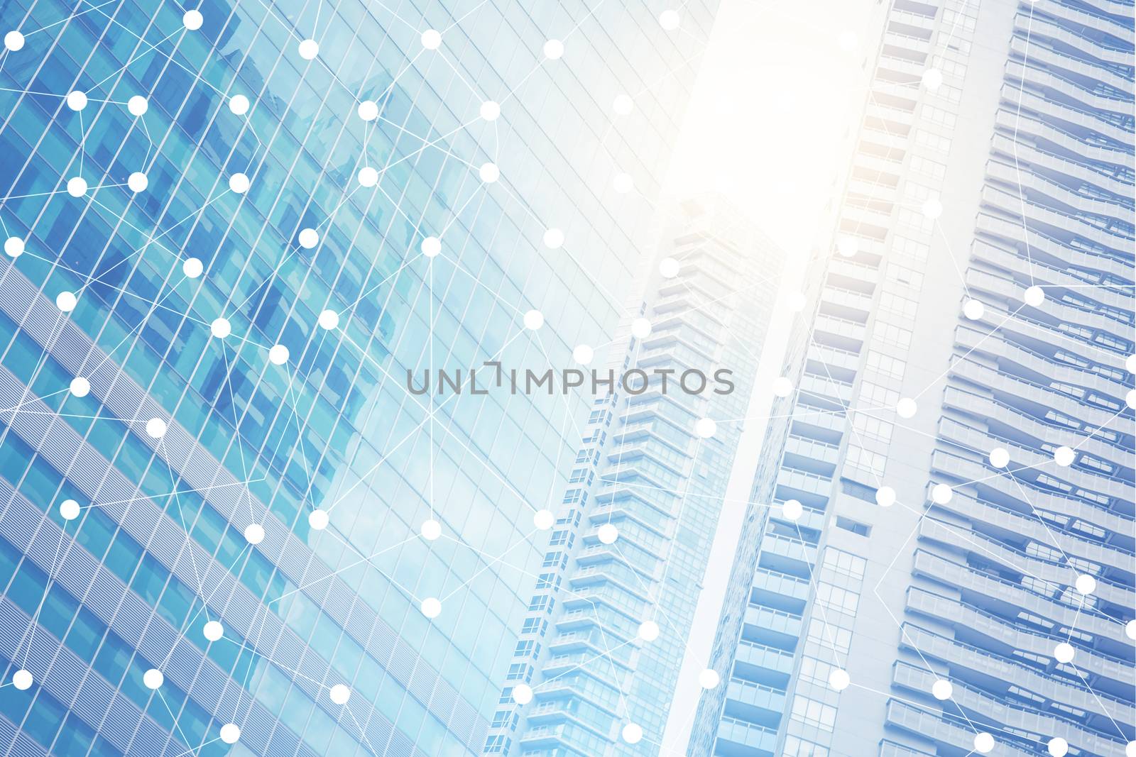 Smart city and internet with network - communication connection  by nnudoo