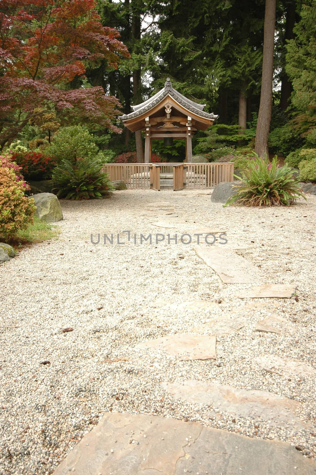 shrine in japanese zen garden