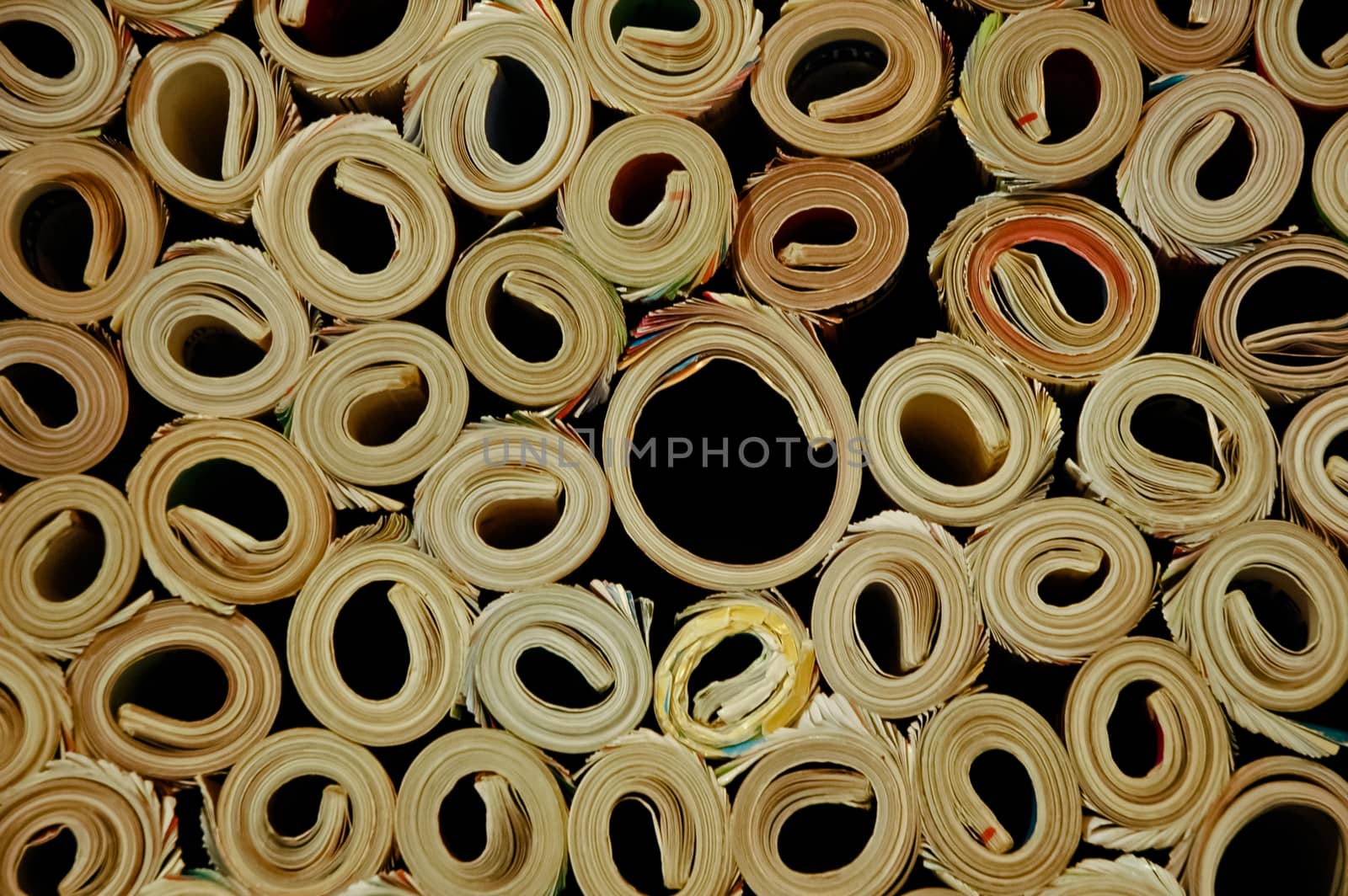 top view of modern abstract rolled papers by eyeofpaul