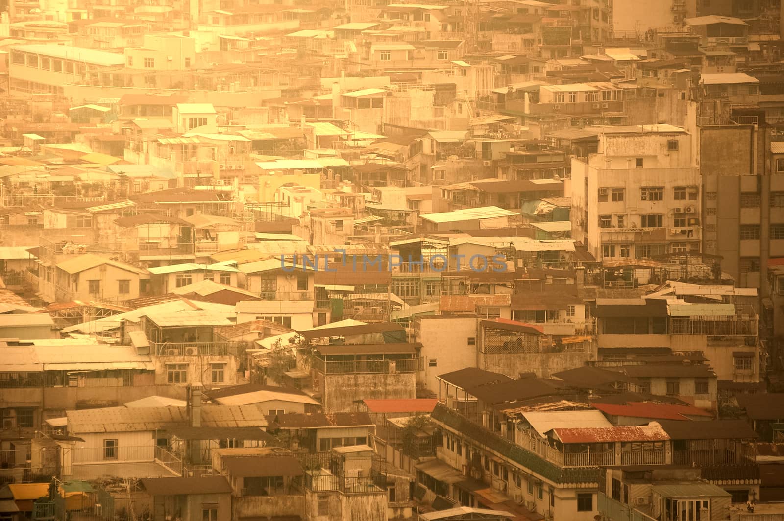 packed housings in central Macau, China