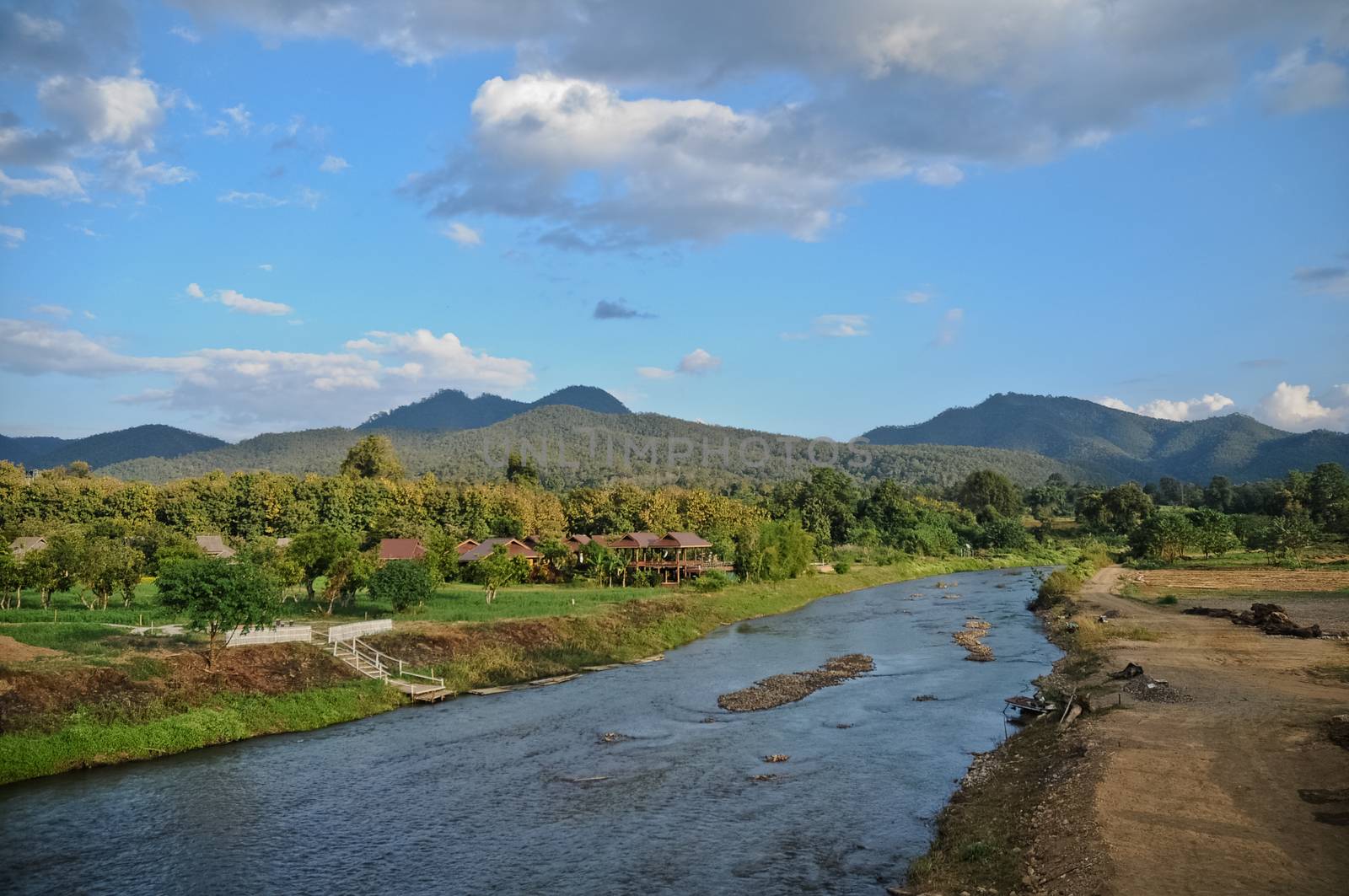 Small river and peaceful forest in Pai village Northern Thailand by eyeofpaul