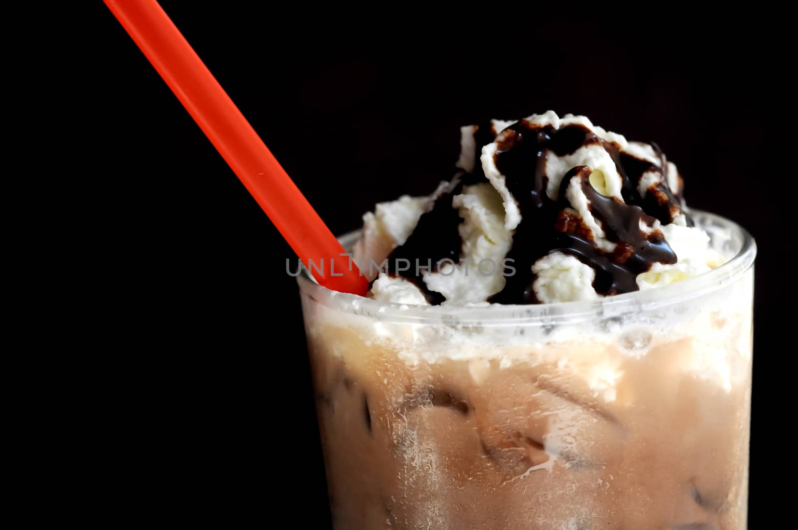 Float vanilla icecream on dark mocha smoothie by eyeofpaul