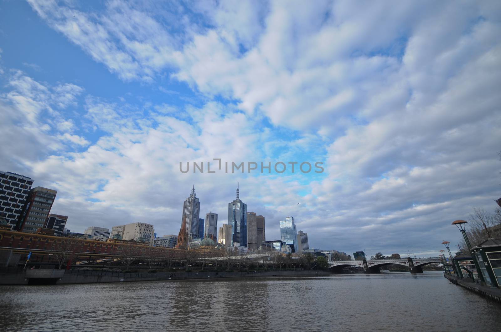 Beautiful day of Melbourne skyline in Australia