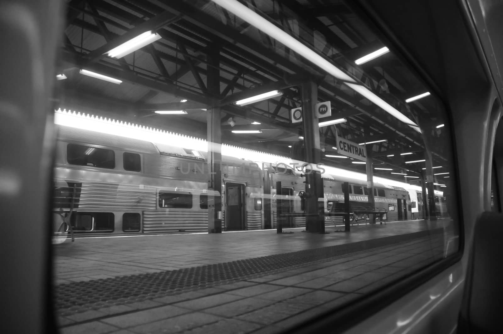 Train departing from Central station in Sydney Australia by eyeofpaul