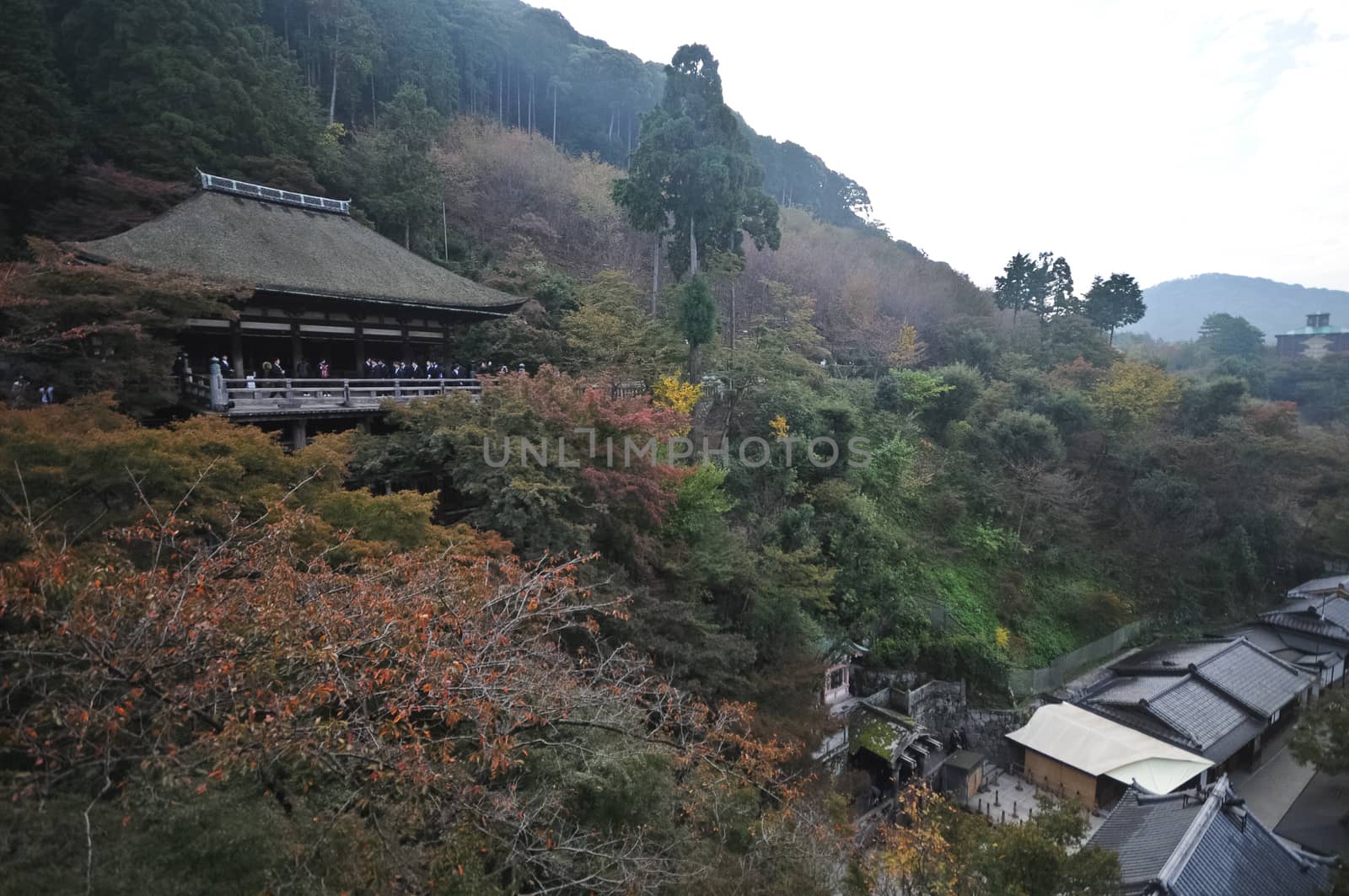 Kiyomize grand temple in Autumn season in Kyoto Japan by eyeofpaul