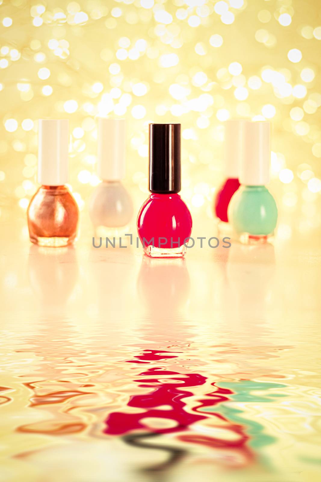 Nail polish bottles for manicure and pedicure, beauty and cosmetic products