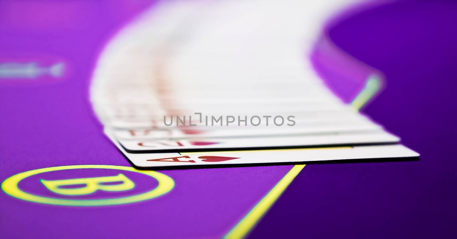 Playing cards game in casino, gambling ads